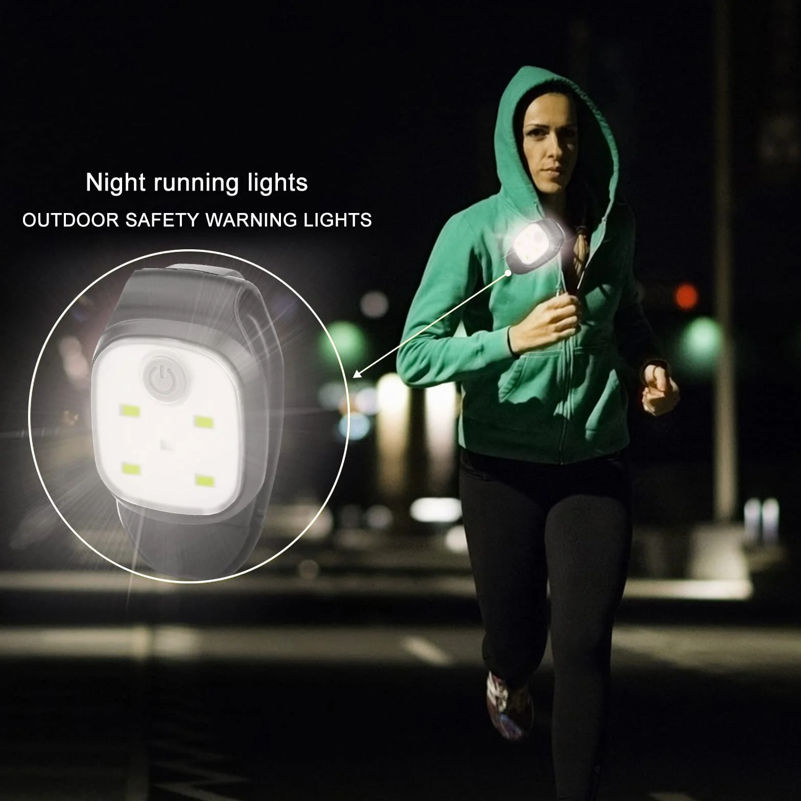 2 Piezas Linterna Manos Libres, Linterna Frontal LED con Clip, Luces de Seguridad para la Noche, Recargable por USB, 4 Modos de Iluminación, para Noche para Correr, Cámping, Pasear al Perr