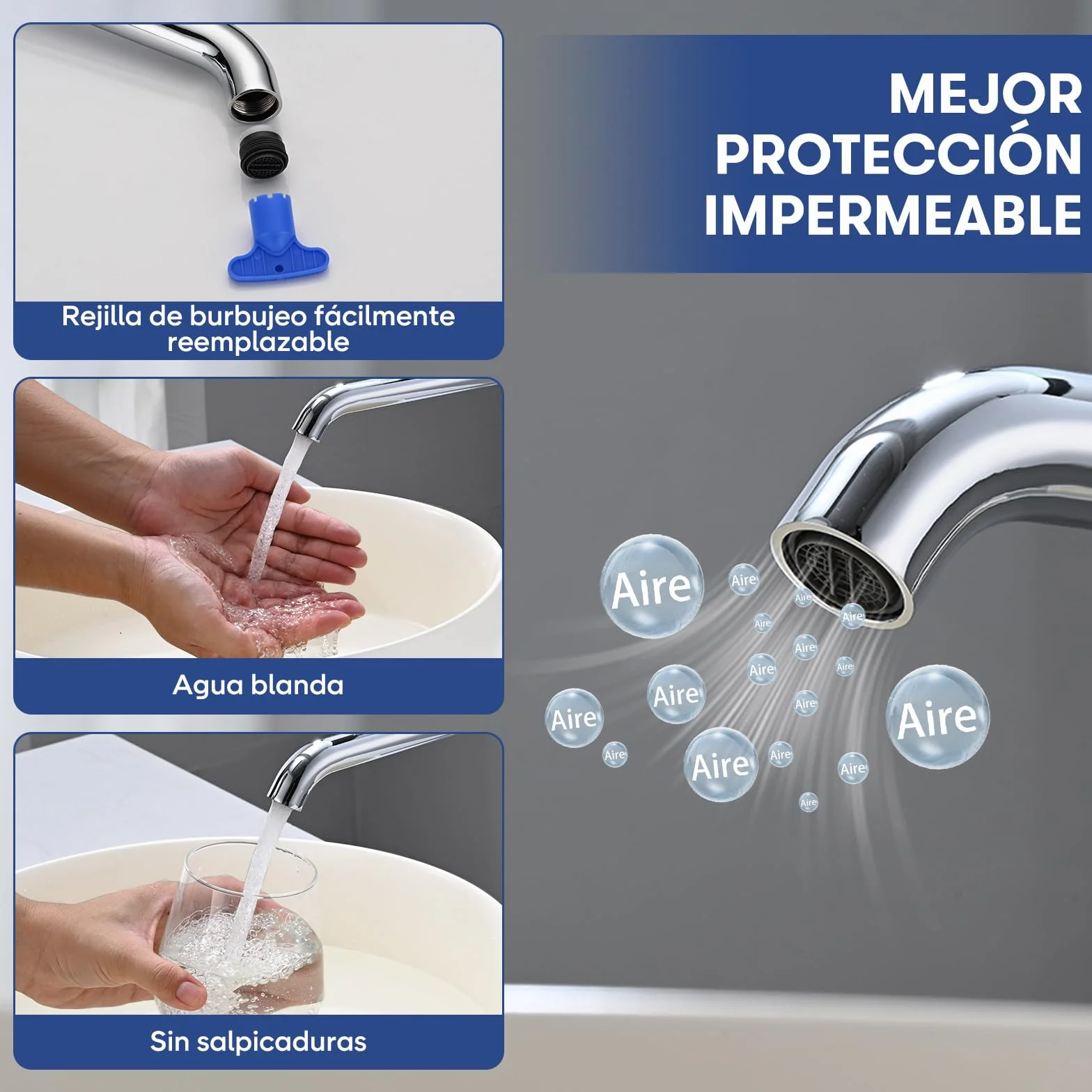 Grifo Lavabo Alto, BuntHaus Grifo Monomando Lavabo Agua Fría y Caliente, Grifos para Lavabo de Encimera, Grifos Mezclador de Baño de Acero Inoxidable 304, Aireador Extraíble, Sin Plomo, Cromado