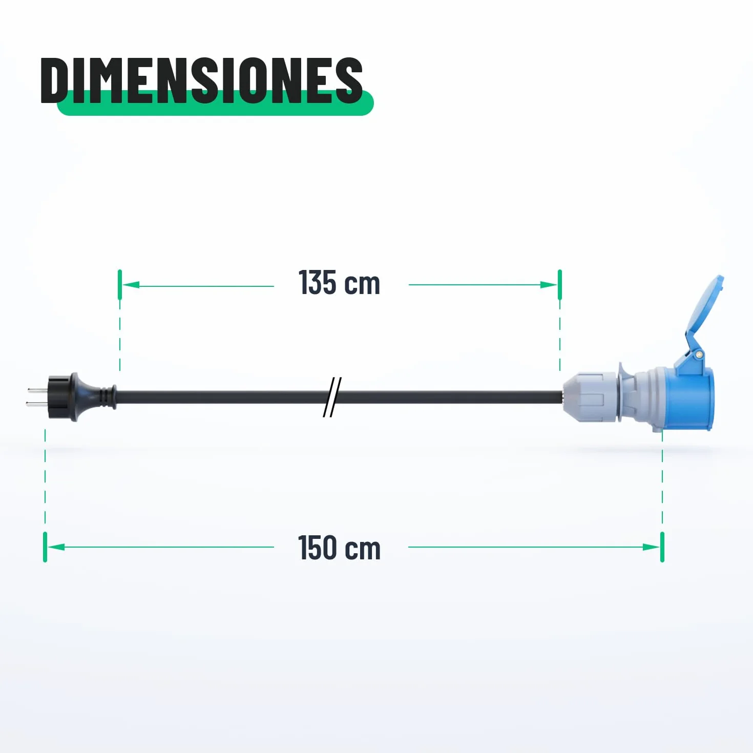 greate set de adaptadores - enchufe Schuko a conector CEE y conector CEE a enchufe - adaptadores de conector 230V con protección IP44