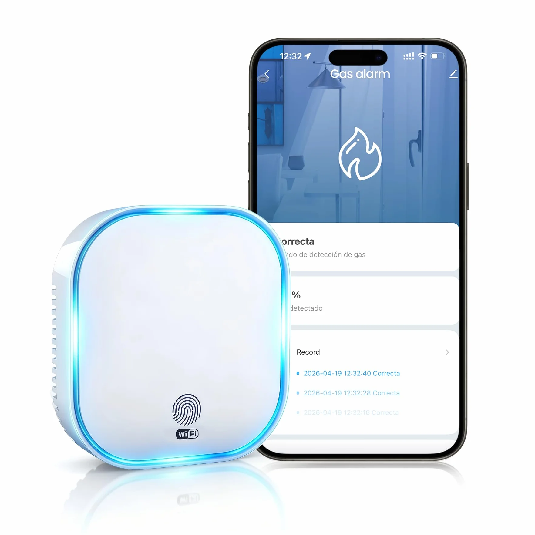 BoundlessBrothers Detector de Gas WiFi para Enchufe, Alarma de Gas Doméstica según EN 50194, Detector de Gas Plug-in con App Tuya Smart, WiFi 2,4 GHz, para Gas Natural, Metano, Propano, Butano