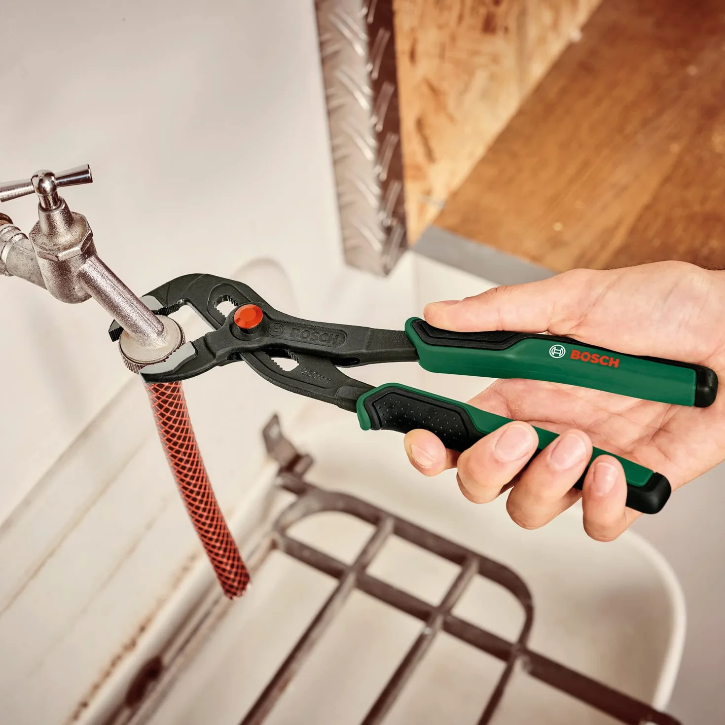 Bosch alicates de pico de loro ajuste por pulsador tareas pesadas empuñadura suave ergonómica