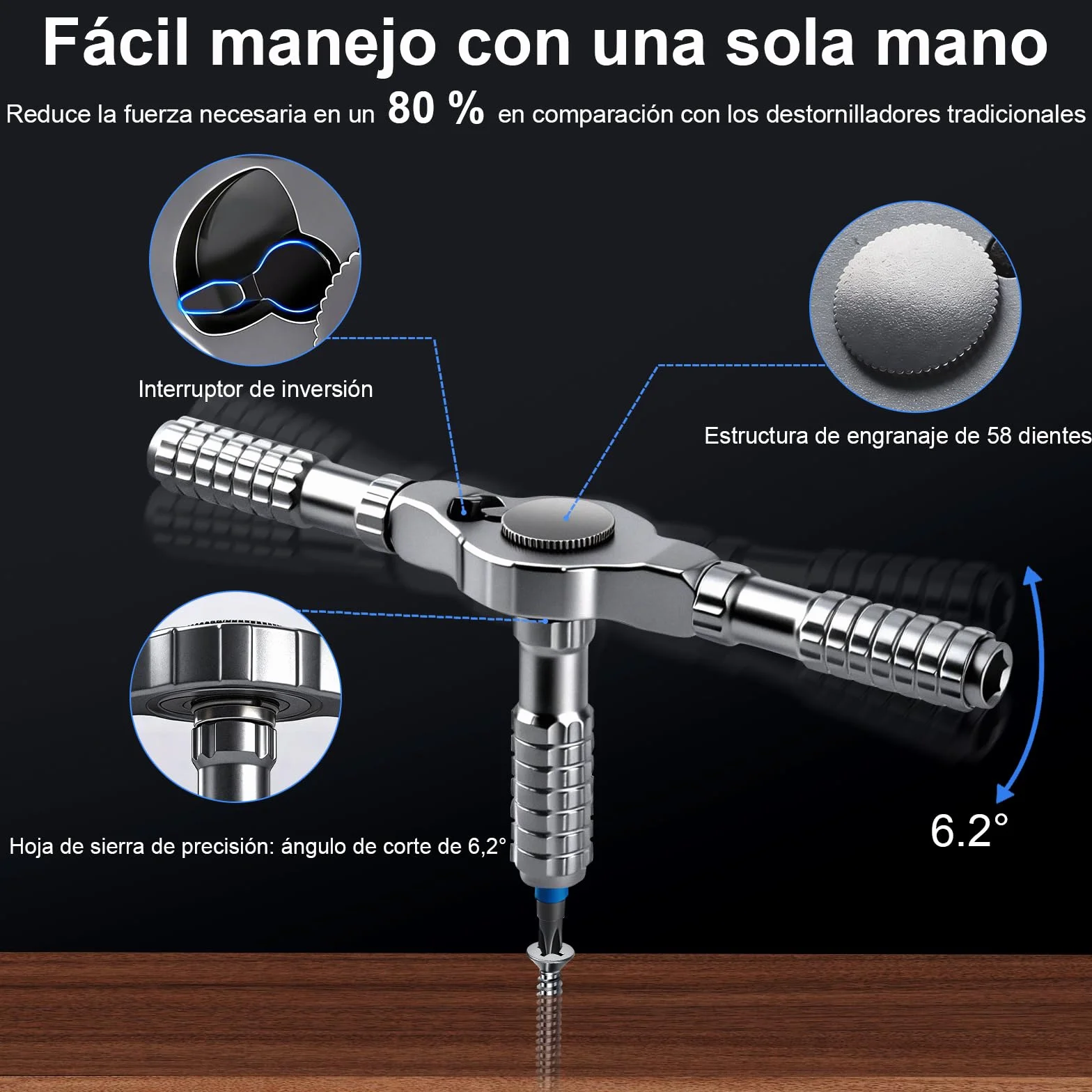 Juego de destornilladores de carraca, 66 en 1 juego de destornillador carraca magnéticos, puntas de acero S2, mango en T extraíble para tornillos de para muebles, instrumentos de precisión, etc