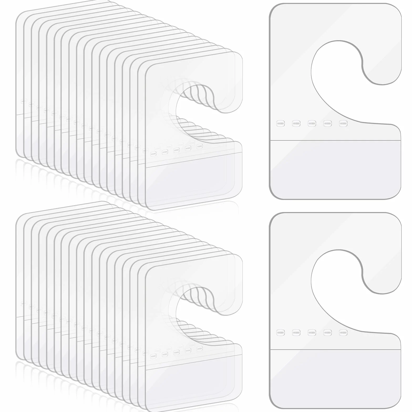 Befun 300 pestañas adhesivas transparentes para colgar, pestañas adhesivas de plástico para colgar, ganchos para etiquetas para tienda minorista (1.1 x 1.7 pulgadas)