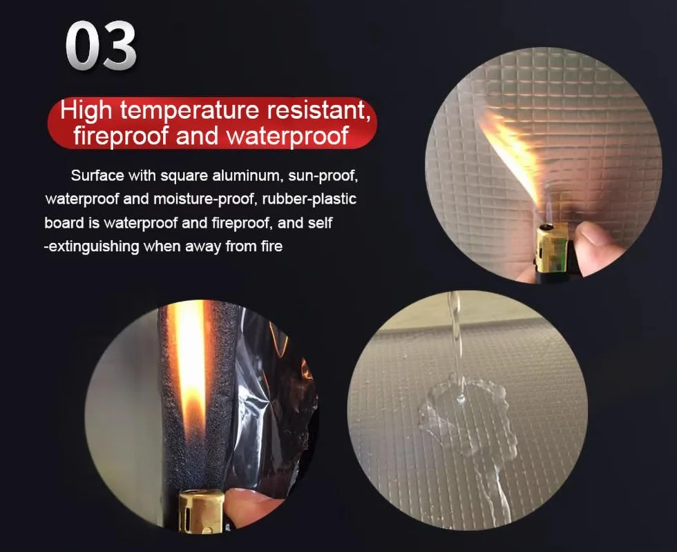 Aislante Térmico con Capa De Aluminio Autoadhesivo Acustico 5/10/20mm De Espesor Resistente A La Humedad Y Al Fuego Aislamiento Acústico Material(Size:1 * 10m Thickness 5mm)