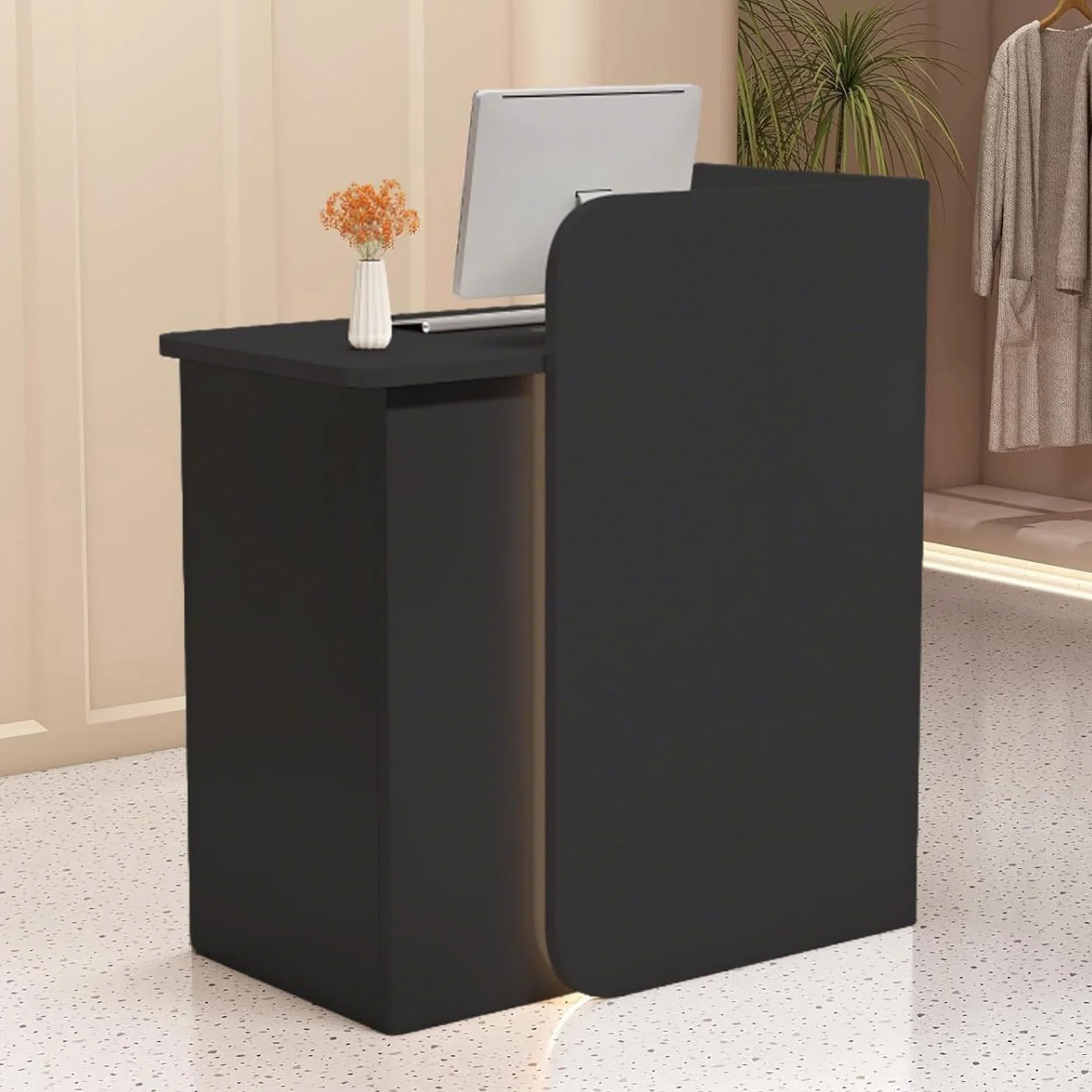 Mostrador De Recepción Con Casilleros De Almacenamiento 60-160cm Mesa De Pago Moderno 60x45x95CM