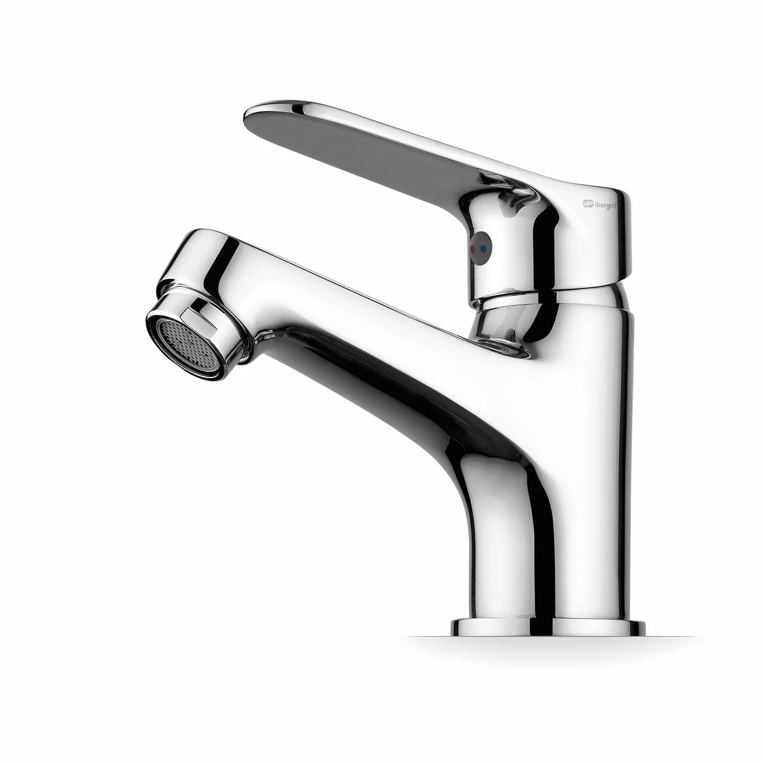 Ibergrif M11059 Grifo de Lavabo de Latón Cromado, 72 mm | Monomando para agua fría y caliente con cartucho cerámico, aireador, conexión G3/8 y accesorios de montaje
