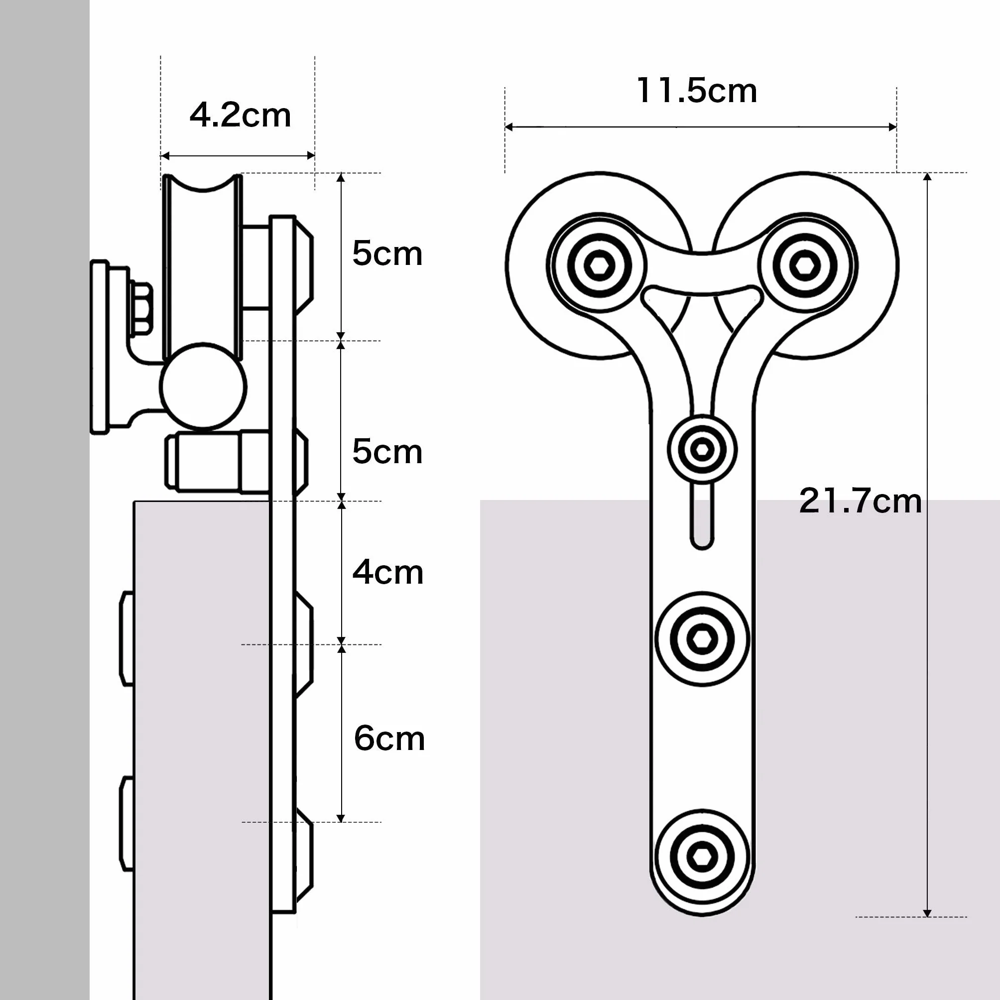 TSMST 5.5FT/167cm Herraje para Puerta Corredera Kit de Acero Inoxidable Accesorios para Puertas Correderas, Riel Juego para Puerta de Madera Soltera-Estilo Y