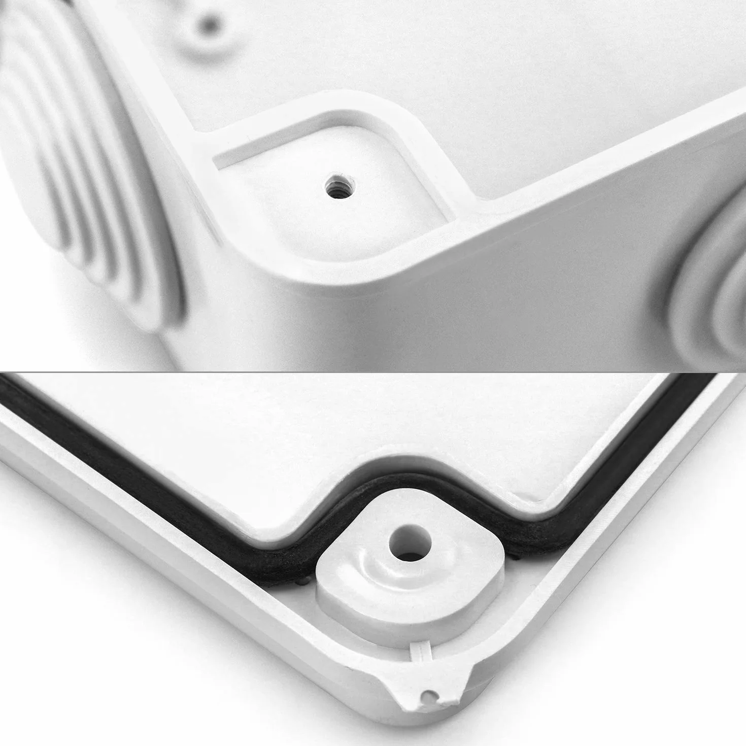 QWORK® Caja de derivación 255 x 200 x 80 mm, para exterior iluminación cable de conexión eléctrica, IP65, plástico ABS, blanco