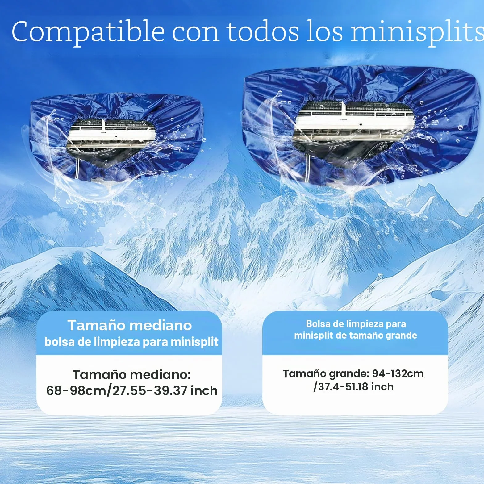 Kit de limpieza para aire acondicionado split ZSPLIT-MAIR, bolsa de limpieza para aire acondicionado split, kit de limpieza para aire acondicionado split（ 15pezzi,Azul oscuro）