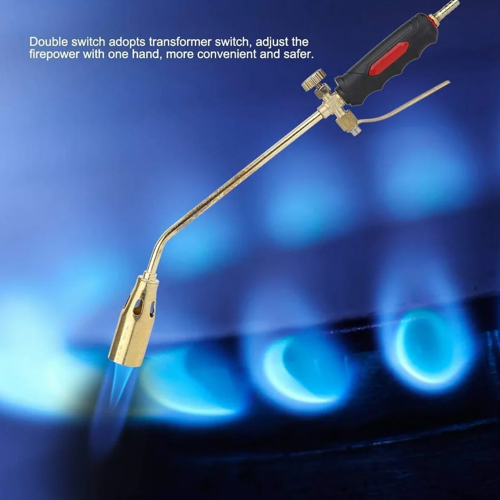 Herramienta De Soldadura Soplete Gas, Doble Apertura GX-35 Antorcha De Soldadura Hierro Y Latón Chapado, Antorcha De Soplete De Soldadura De Encendido Con Mango Cómodo,Cabezal De Antorcha De Soldadura