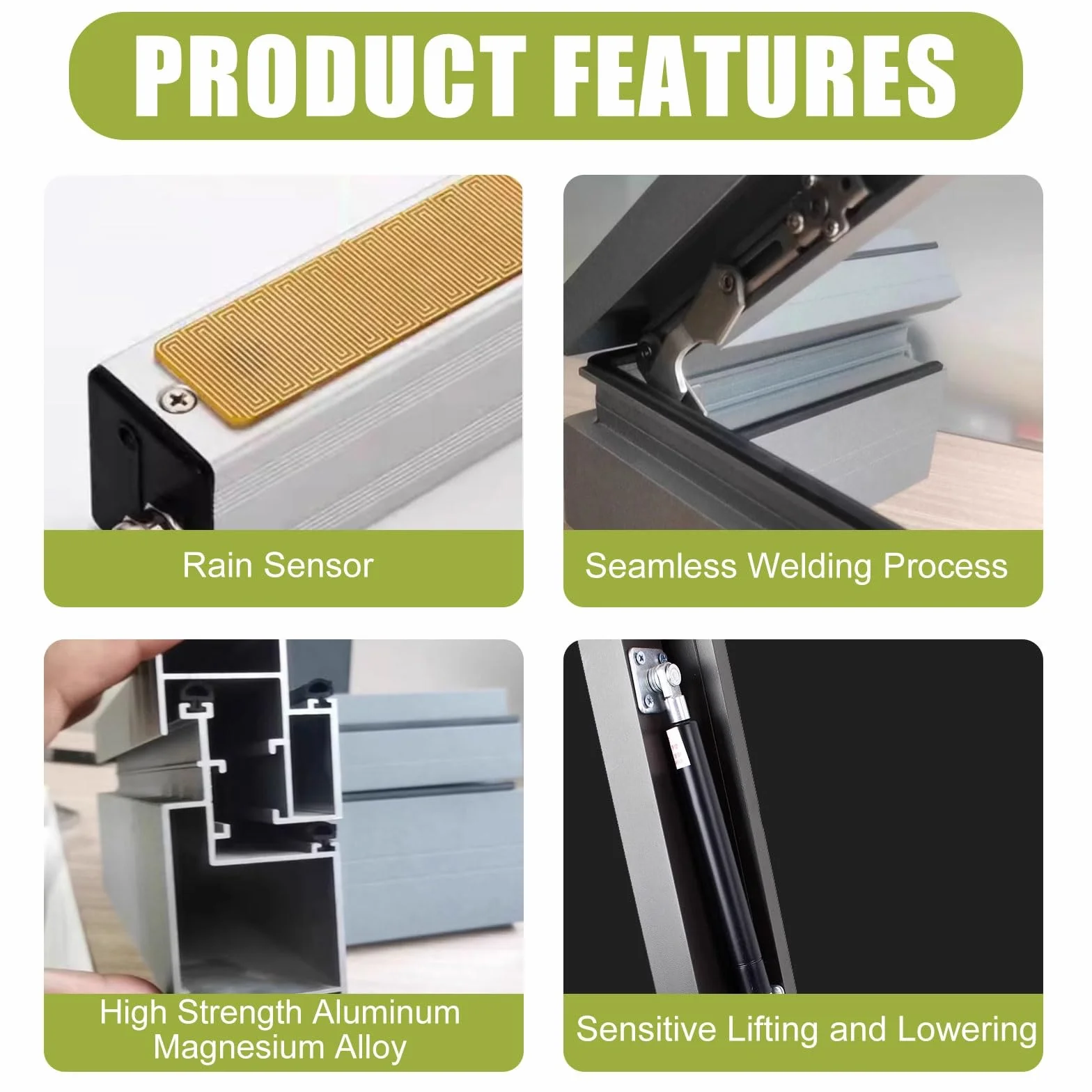 Ventana De Tejado Personalizable Vasistas En Aluminio Con Apertura Eléctrica Elevación a Gas Vidrio Templado De Doble Capa Control Remoto Y Sensor De Lluvia for Invernaderos Sótanos áticos(Brown,75x50