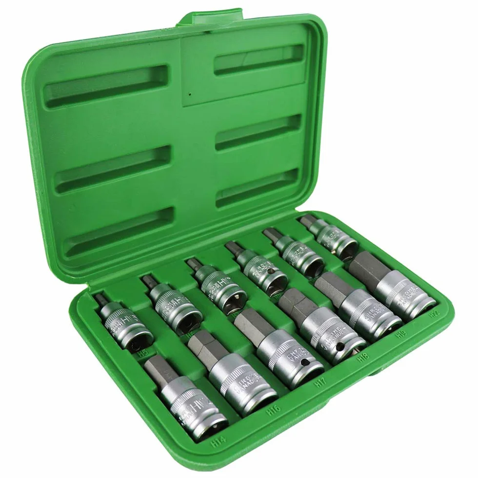 SET DE 12 PIEZAS DE 1/2" PUNTA HEXAGONAL