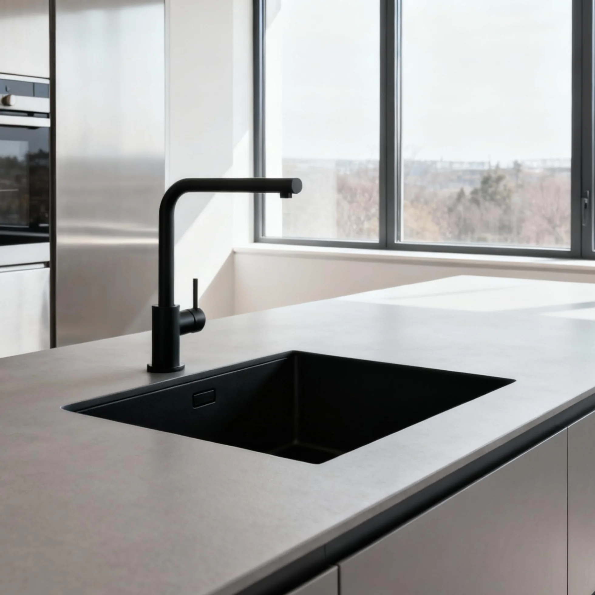 Edesa Fregadero Cocina Bajo Encimera 1 Cubeta Cuadrada FUJI BE 45X40 cm Acero Inoxidable Profundidad 18 cm Fondo Absorbente Accesorios Incluidos Color negro