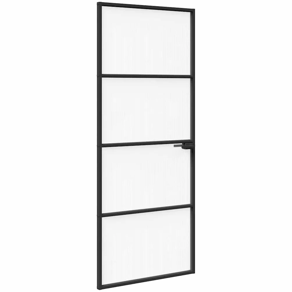 vidaXL Puerta para el Hogar 83 x 201,5 x 3,5 cm, Puerta Interiores Rectangular Moderna, con Cristal Templado y Marco de Aluminio, Ideal para hogar, Oficina y renovaciones