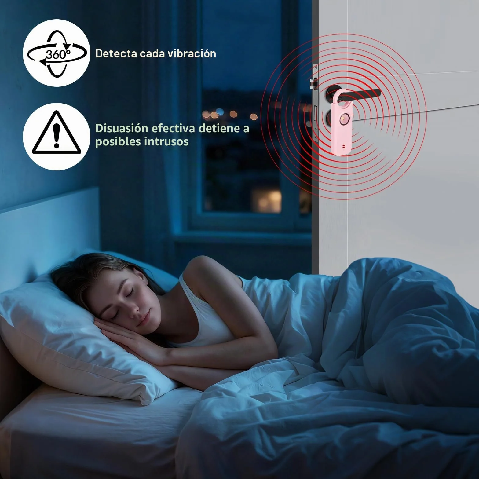Sprifityy Alarma Personal, Alarma De Bolsillo para Mujer, con Sirena de 130 dB y luz de Señalización LED, Llavero Recargable USB Tipo-C para Mujeres, Niños/Mujeres/Ancianos (Rosa)
