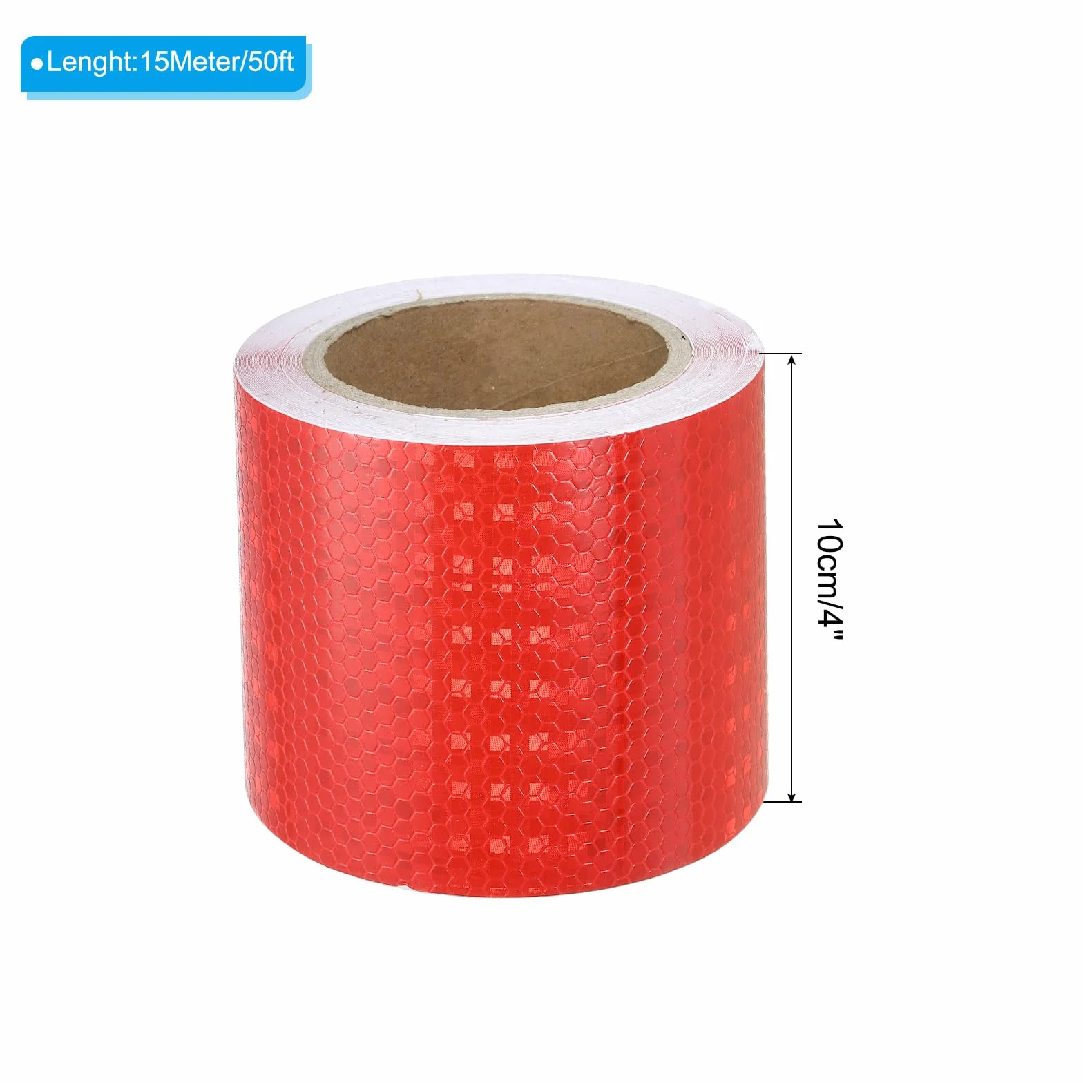 PATIKIL Reflectante Cinta, 4" x 50 Pies Impermeable Adhesivo Alta Visibilidad Advertencia Seguridad Cinta Externa Accesorios Conspicua para Coches Camiones, Roja