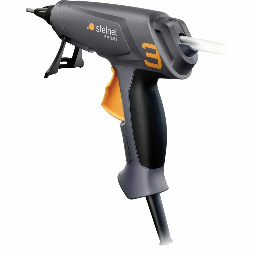 Steinel GlueMatic 3011 Pistola termofusible, incluye barritas de adhesivo termofusibles con un diámetro de Ø 11 mm y boquilla intercambiable, ideal para reparaciones y manualidades