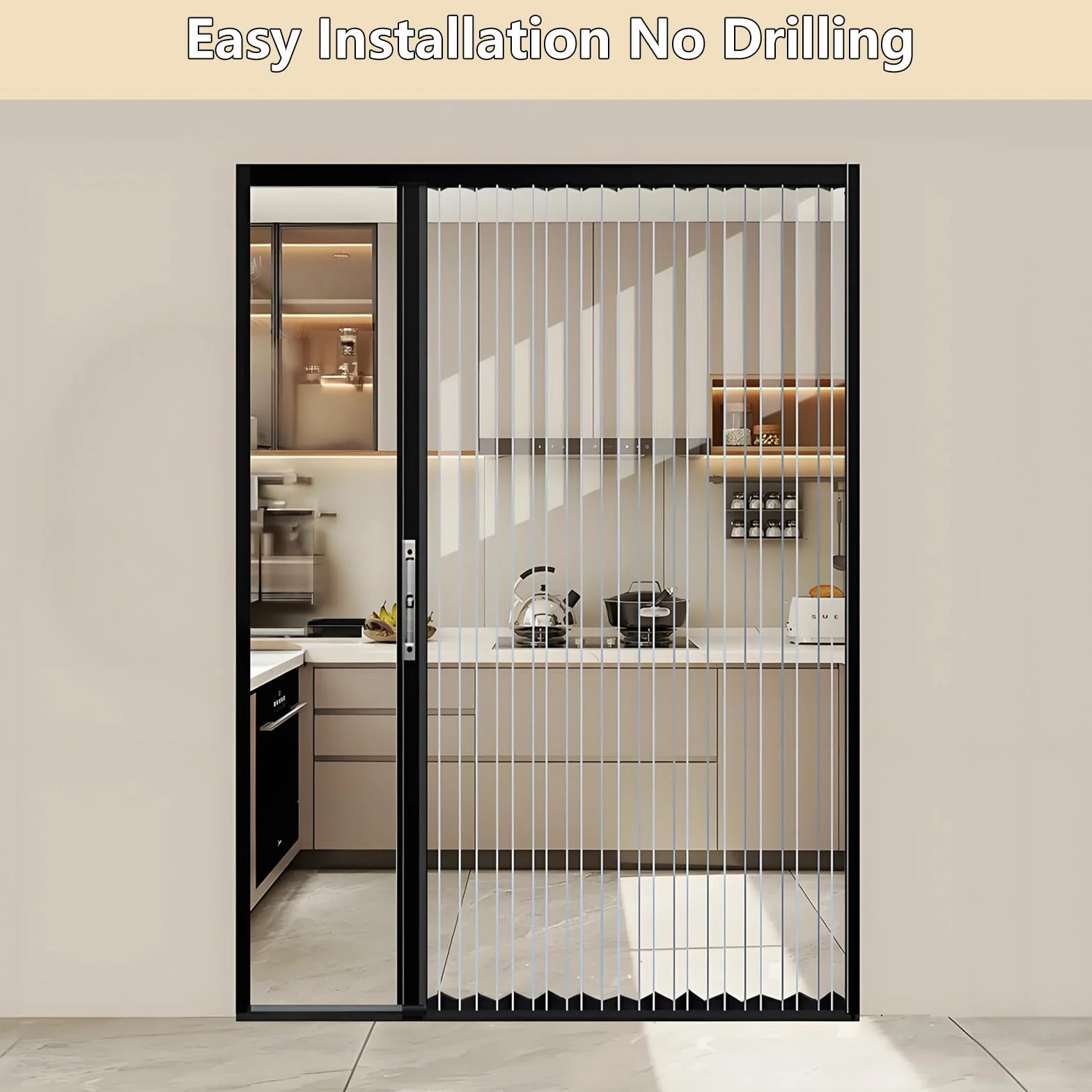 Puerta Corredera Plegable, Puerta Acordeón Interior Transparente sin Taladrar con Cerradura, Marco de Aluminio y Panel Acrílico, Separador de Ambientes para Baño Cocina Armario Patio