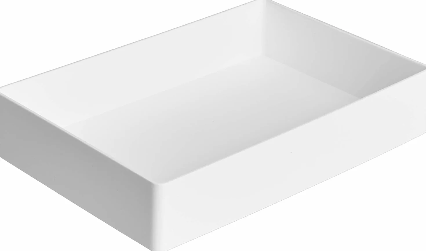 Amazon Basics Rectangular Organizador de Plástico, Bandeja para Accesorios, 24 x 17 x 5 cm, Blanco