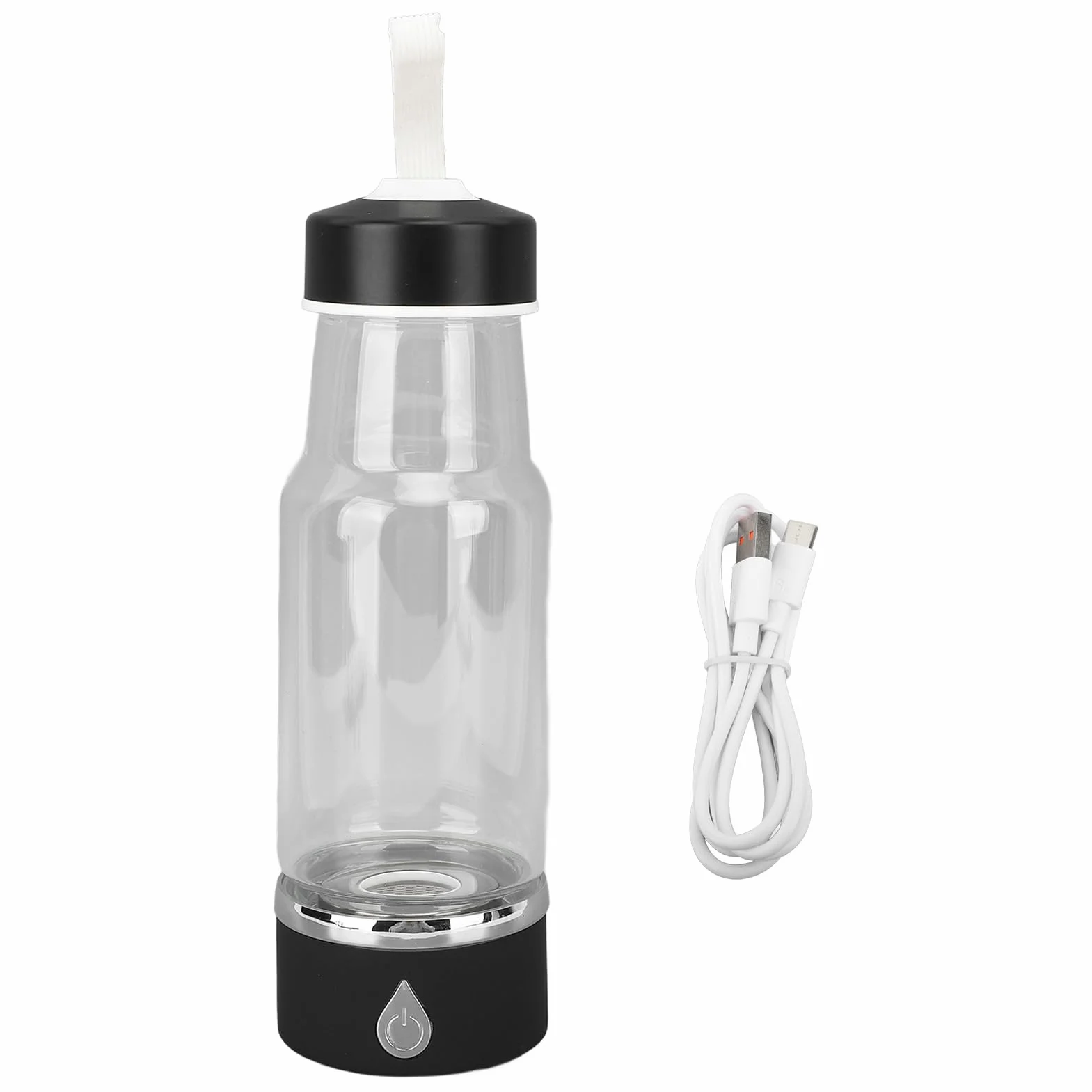 POENVFPO Generador de Agua Rica en Hidrógeno, Botella de Agua de Hidrógeno Recargable Portátil, Iones Negativos de Alta Concentración, 420 Ml con Tecnología SPE/PEM, Carga USB para el