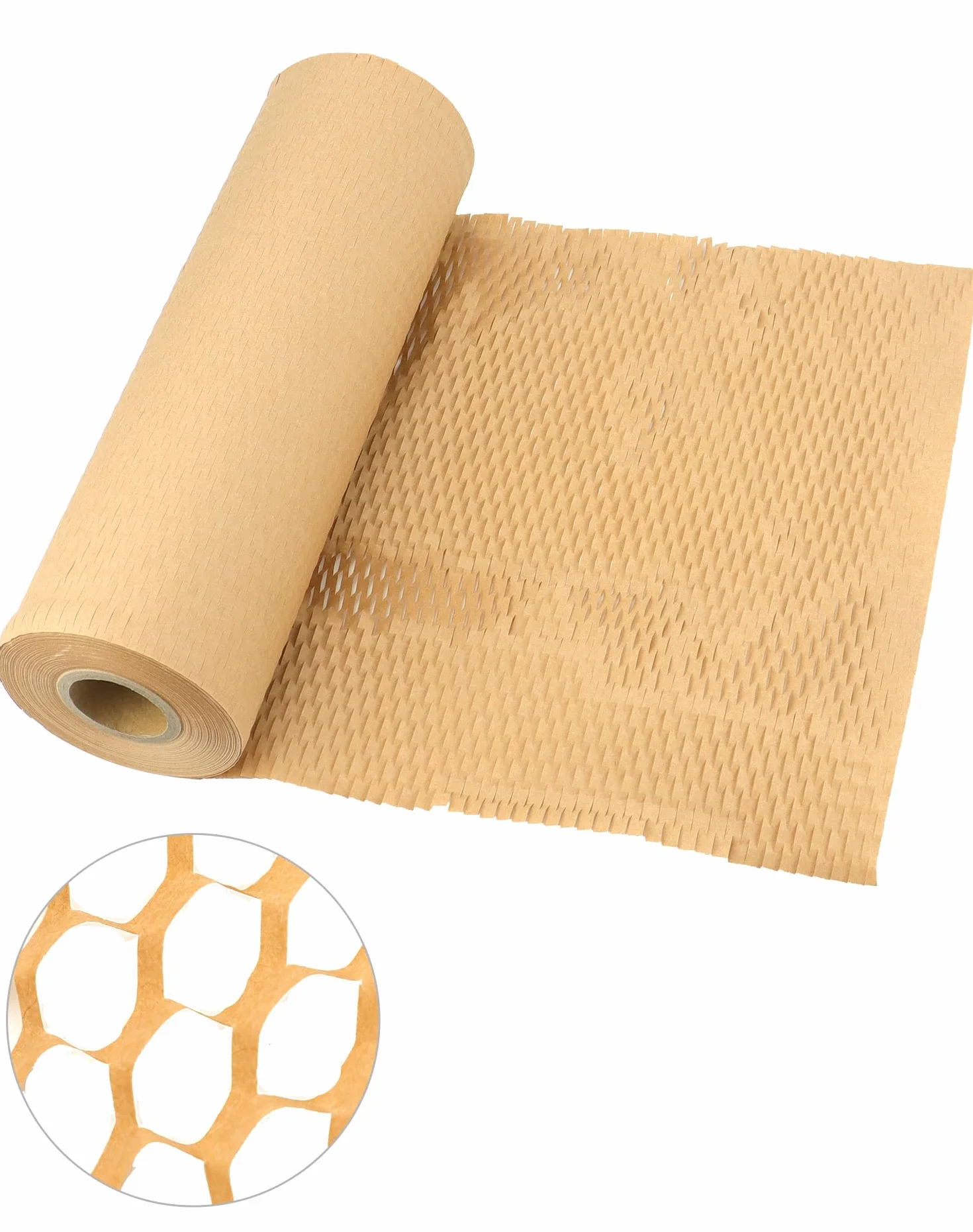 QWORK® Papel de embalaje de panal de abeja 30 cm x 50 m 80g/m² Alternativa al papel burbuja