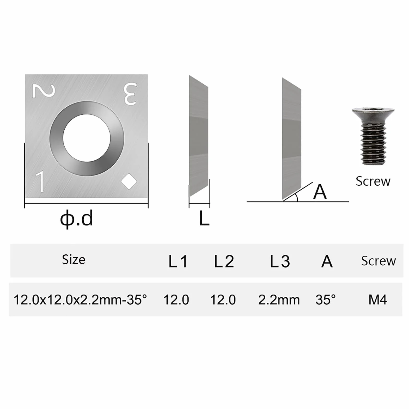 Cabezal de corte helicoidal para cepillado, cuchillas cuadradas de 12 mm, 10 cuchillas rectas de acero rápido para carpintería, cabezas de cepillado en espiral