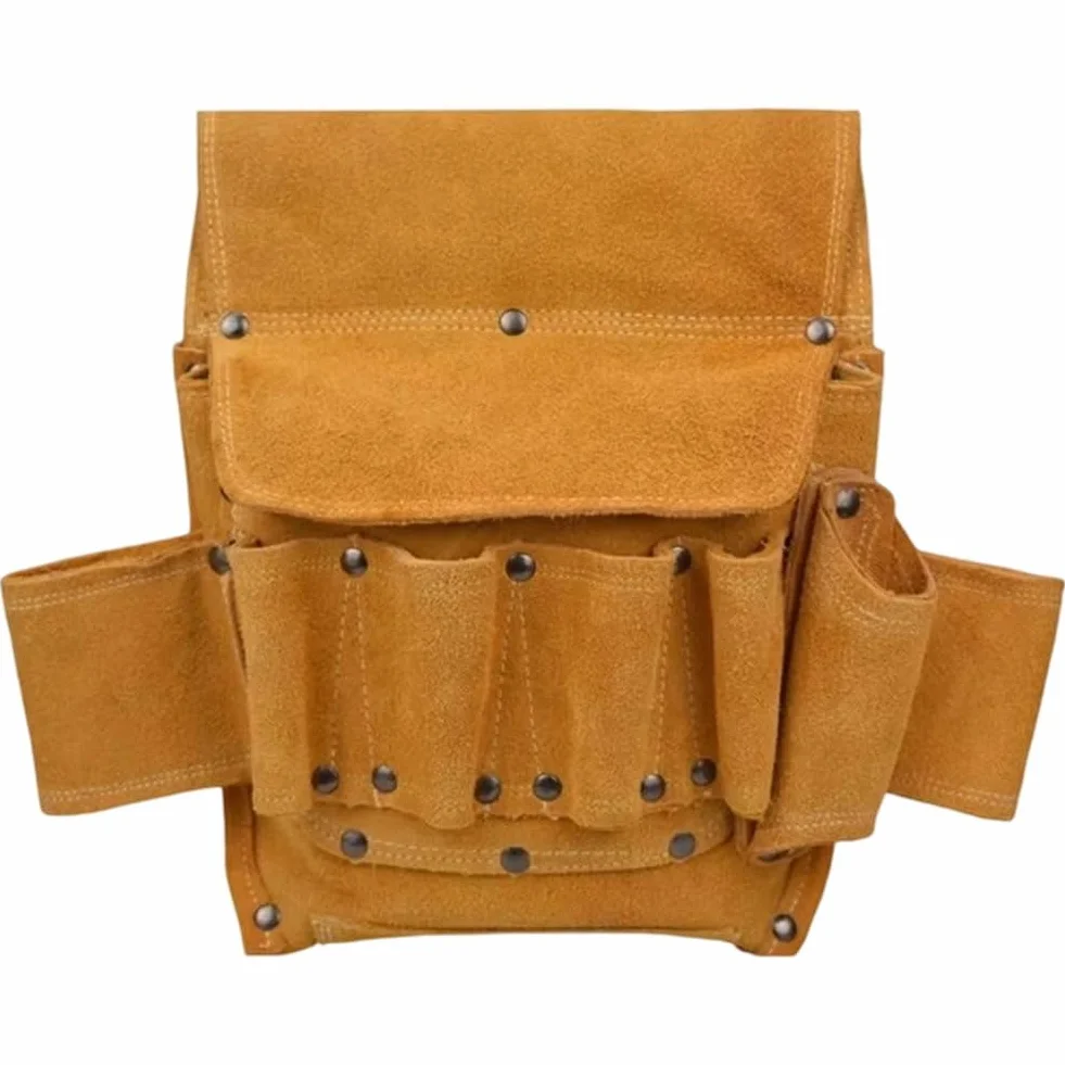 Bolsa De Herramientas De Cuero De Vaca, Organizador Multifunción Para Herramientas De Reparación, Riñonera Resistente Desgaste, Bolsa De Almacenamiento Para Carpintero, Electricista Y Carpintero.