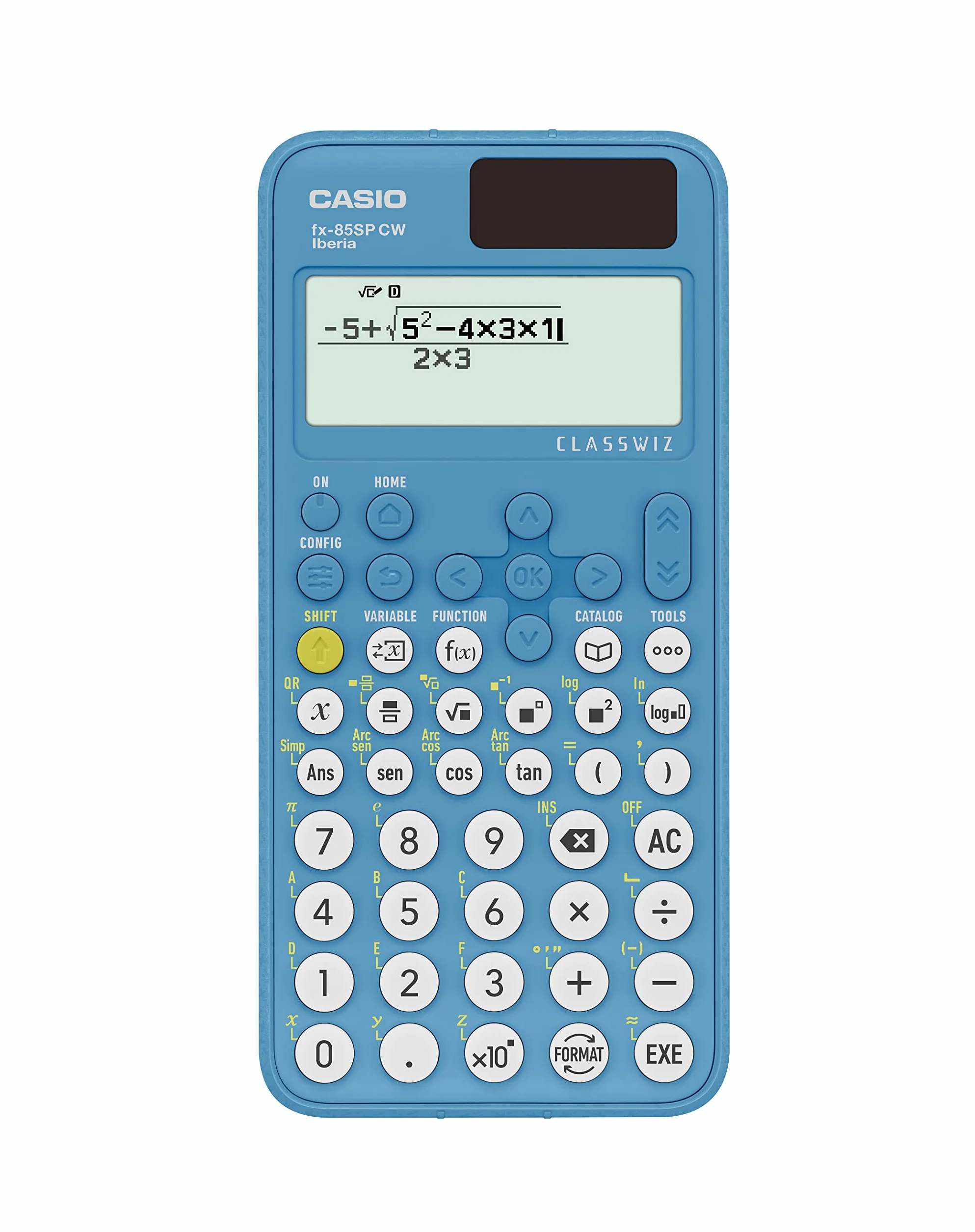 Casio FX-85SP CW Calculadora Científica, más de 300 Funciones, Solar, Color Azul