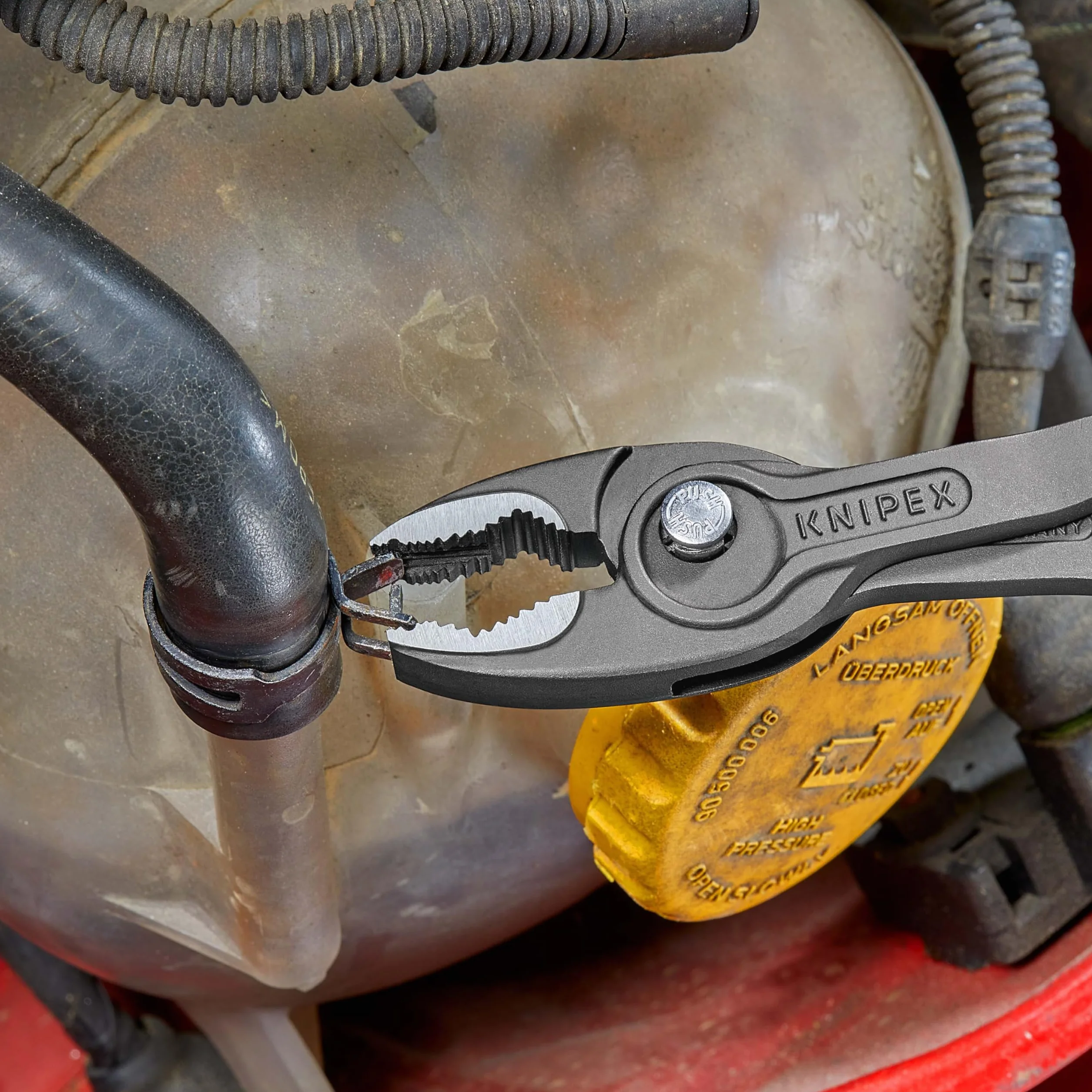KNIPEX TwinGrip Alicate de agarre frontal y lateral con cartulinas autoservicio con mangos confort 200 mm, 82 02 200 SB