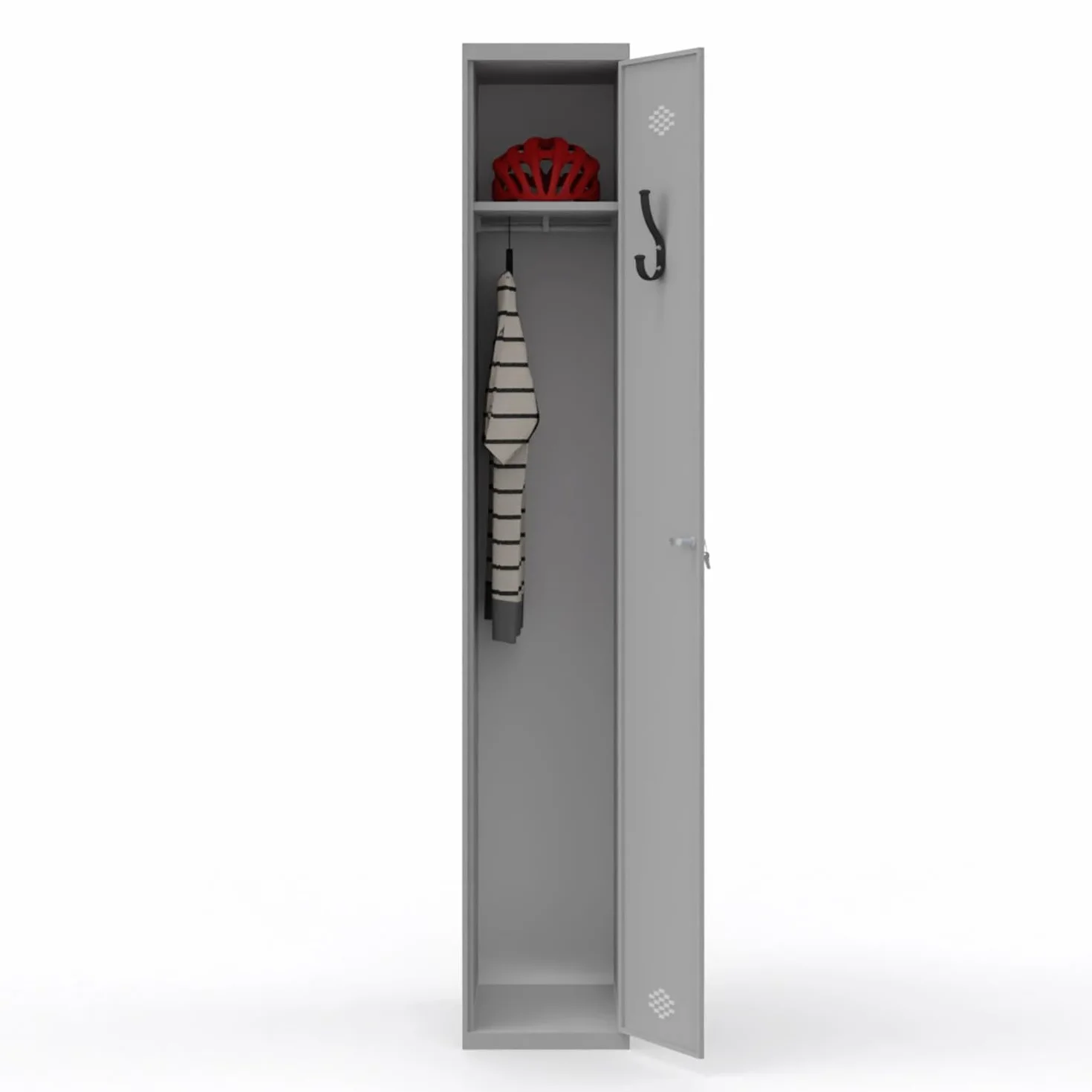 Spacio Taquilla Metalica 180cm Armario Metalico 8 Compartimentos 8 Puertas Cerradura Gris Ral 7035