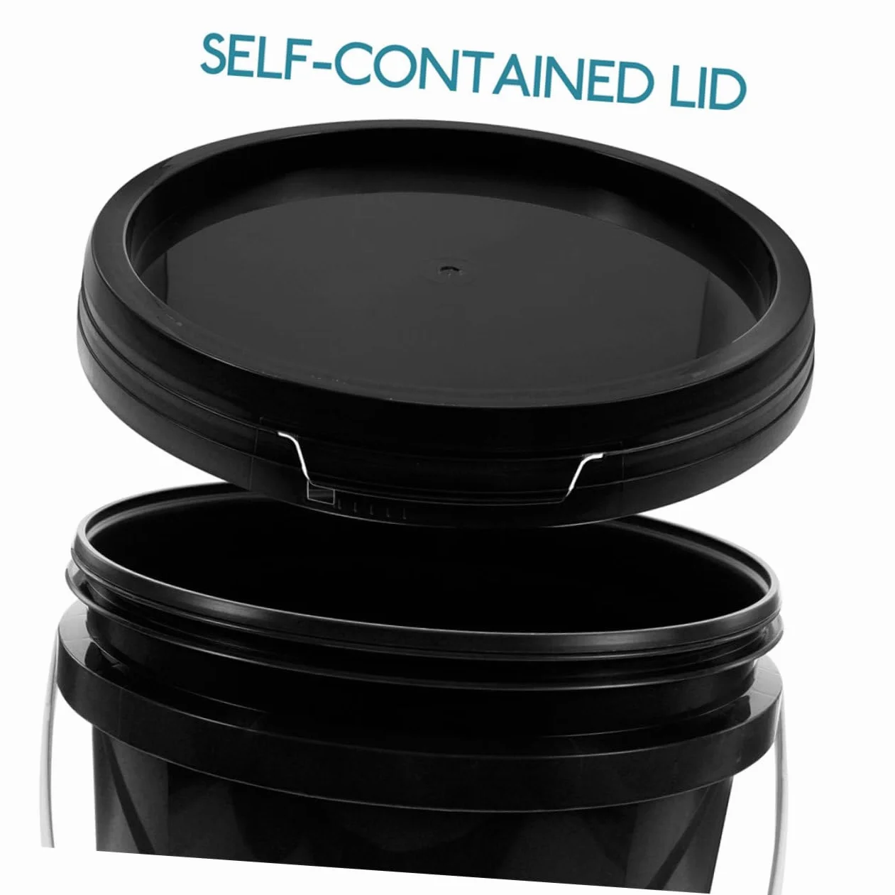 VILLCASE Cubo De Aceite De Grado Alimenticio con Tapa para Pintura Mezcla Y Pintura con Tapa Rectangular para Exteriores De Plástico Y Color Negro