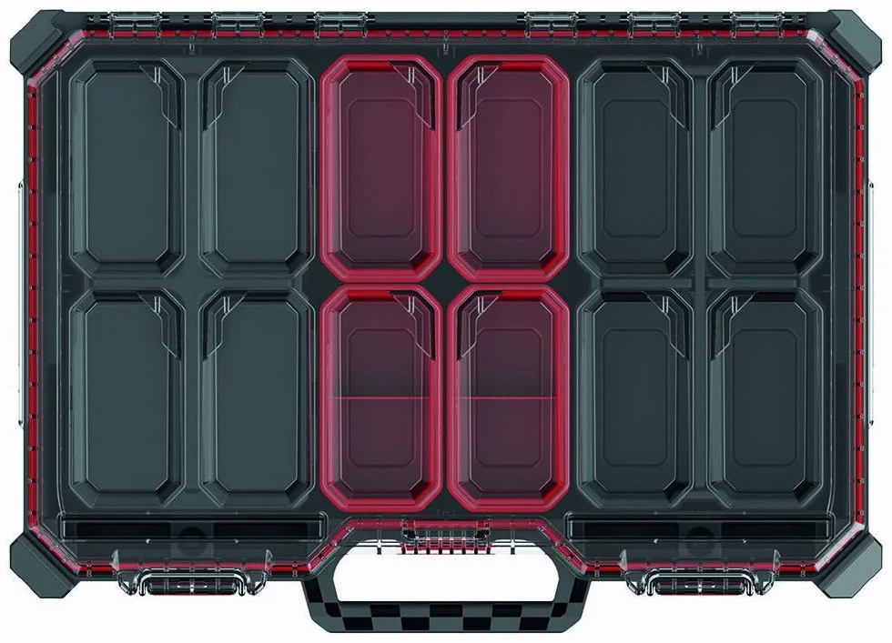 Caja organizadora para piezas pequeñas, apilable, 543 x 368 x 77 mm