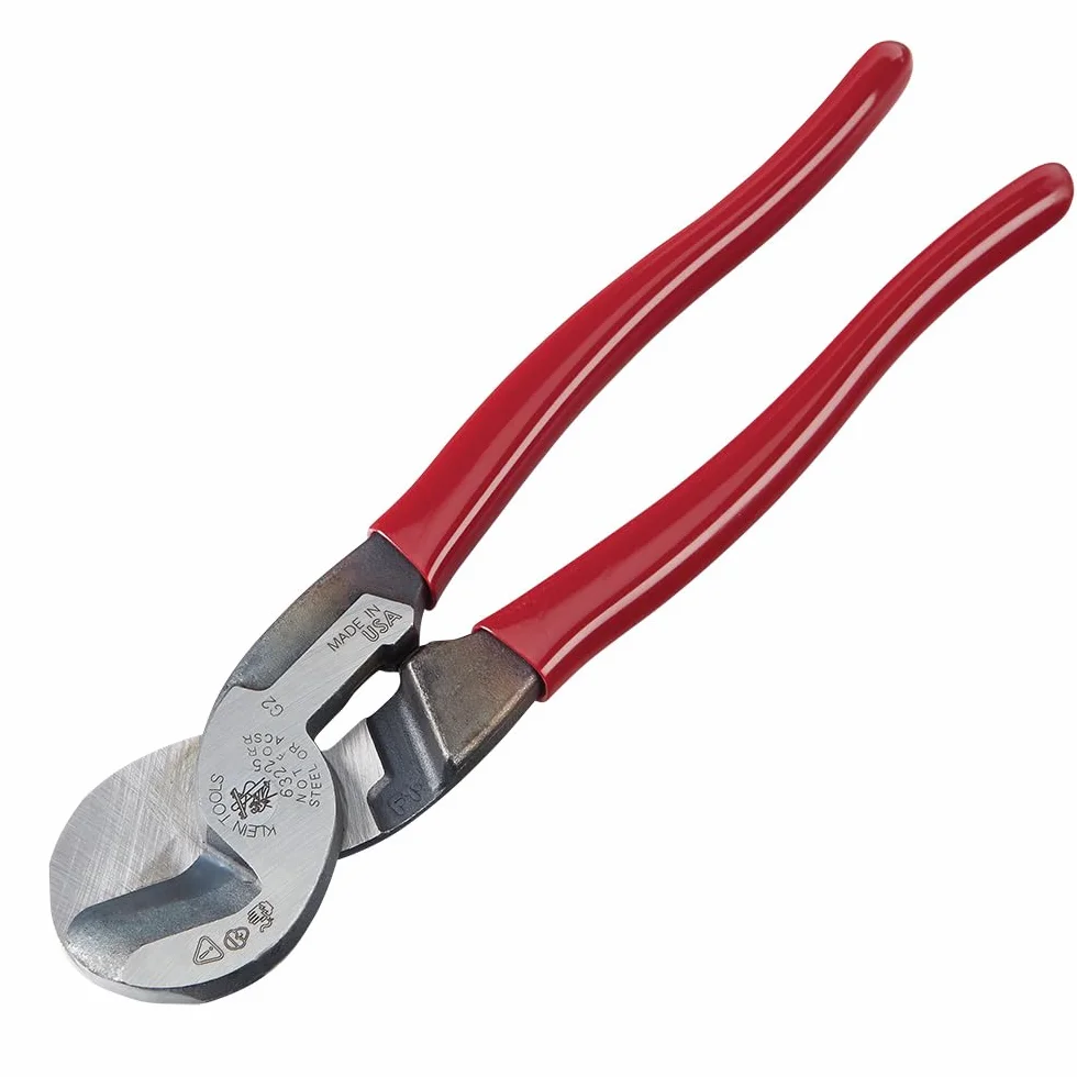 Klein Tools 63225 - Cortador de cable, 9 pulgadas de alto apalancamiento para cables de aluminio, cobre y comunicación