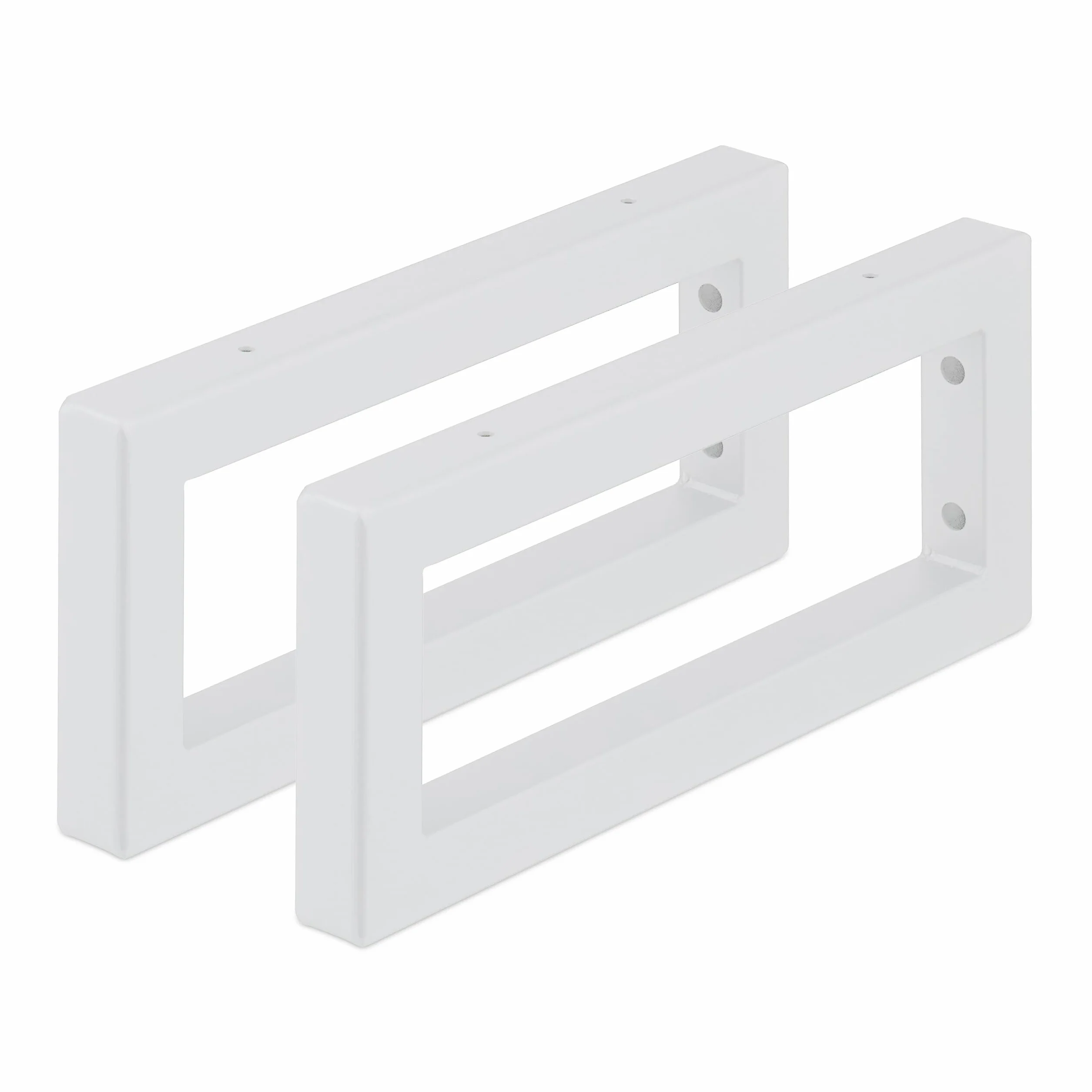 Relaxdays Escuadras Repisa, Set de 2, 35 cm, Soportes Estante, Lavabo Pared, Acero, Sujeta Baldas Rectangulares, Blanco