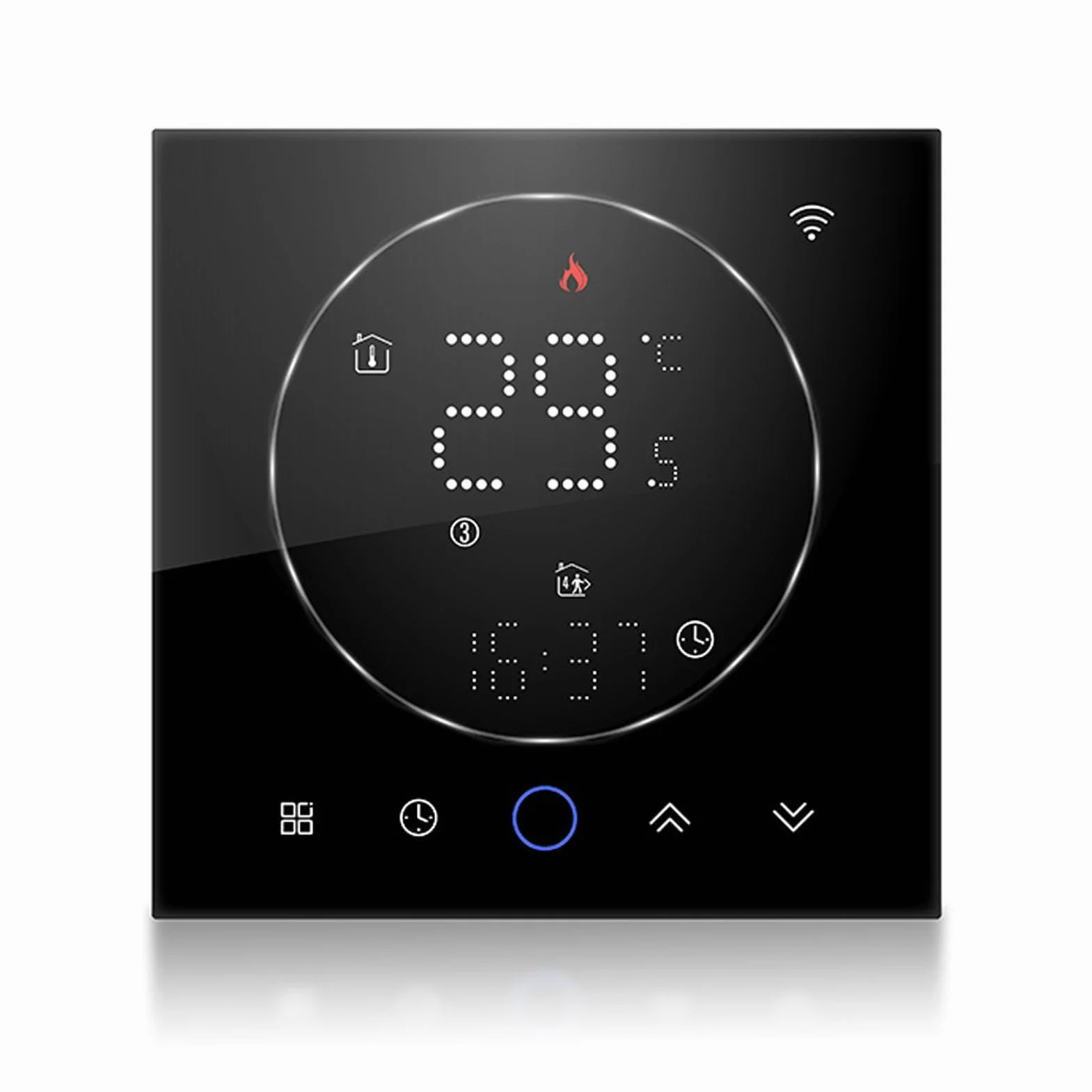 Fafeicy Termostato Inteligente Termostato Programable WiFi 95 a 240 V Pantalla LED a Color Control por Voz Alta Precisión para Calentamiento de Agua Control de Válvula de Agua y CA Uso Doméstico