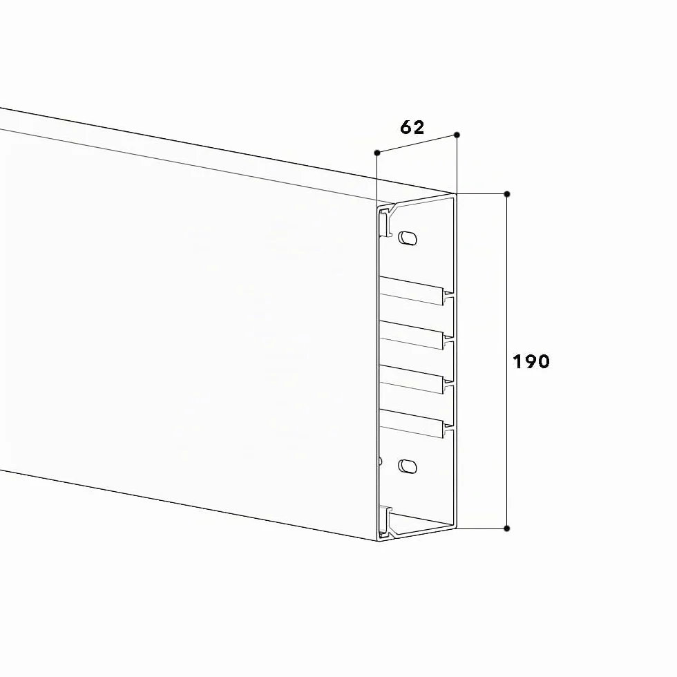 Cable Coach Canaleta para Cables Grande 60 x 200 mm, 1 m, Color Blanco, Resistente para Muchos Cables en Pared o Techo, para Interior y Exterior, Oficina, Taller, Bricolaje
