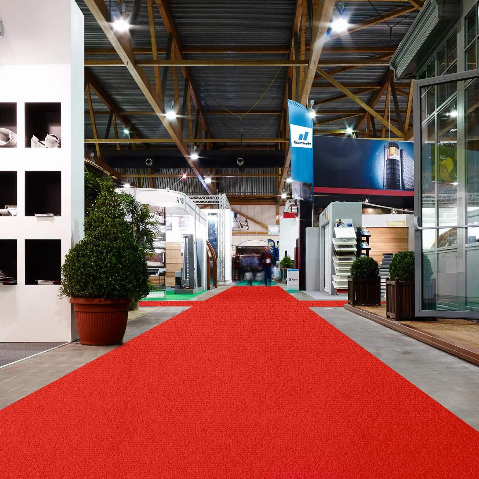 Floordirekt Alfombra para ferias Sintra | Suelo ideal para ferias, bodas y eventos | Alfombra para eventos en muchos colores y tamaños (100 x 2000 cm, Rojo 0711)