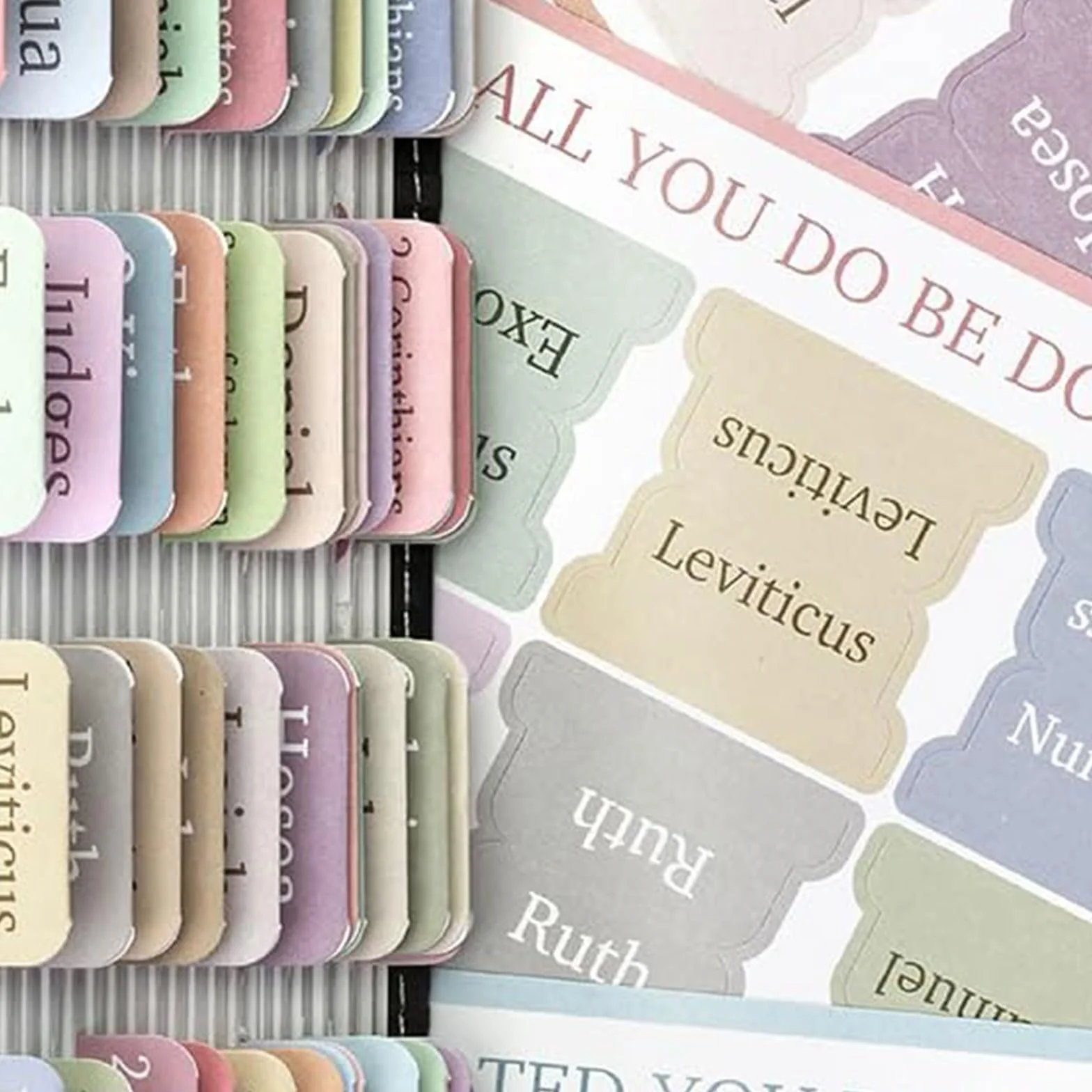 Marcadores de Biblia de letra grande - 75 pestañas laminadas para registro - Accesorios para el diario