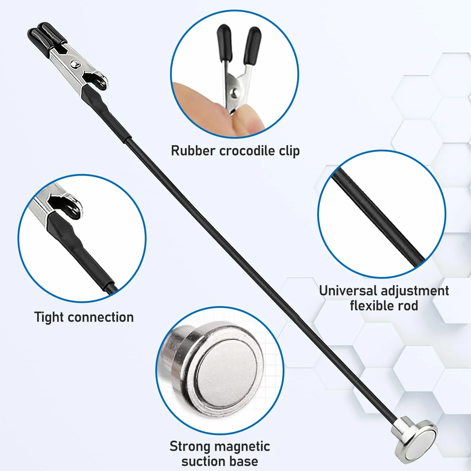 Vegena 16 unidades de soldadura de tercera mano con base magnética, ayuda de soldadura con cuello de cisne flexible, soporte para placa, ayuda de soldadura de tercera mano, pinzas de cocodrilo para