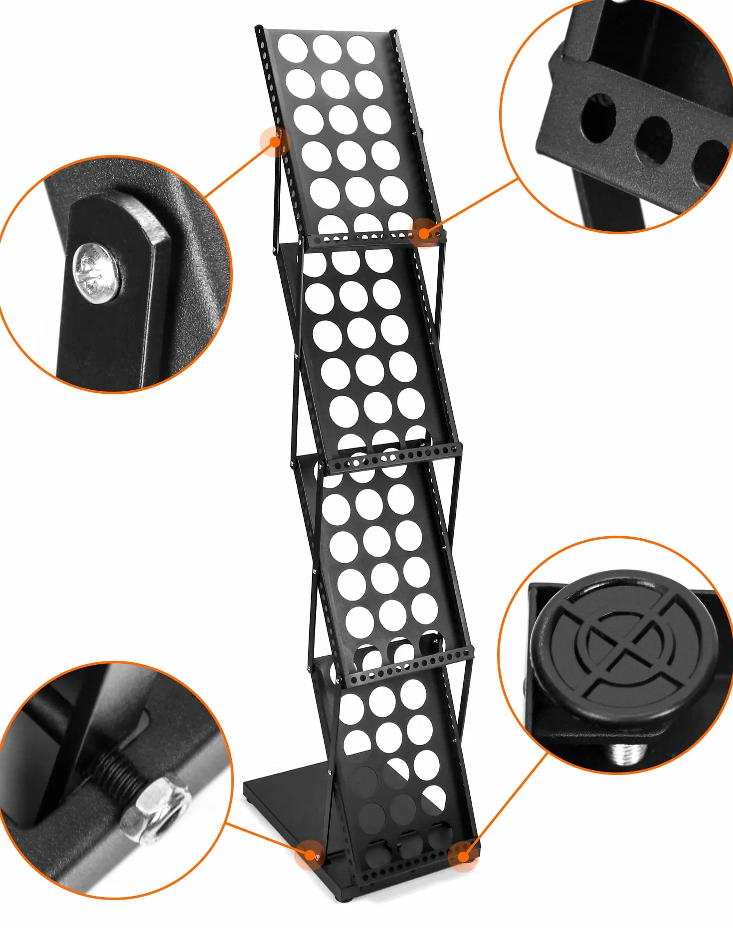 QWORK Expositor De Revistas A4 Plegable Negro