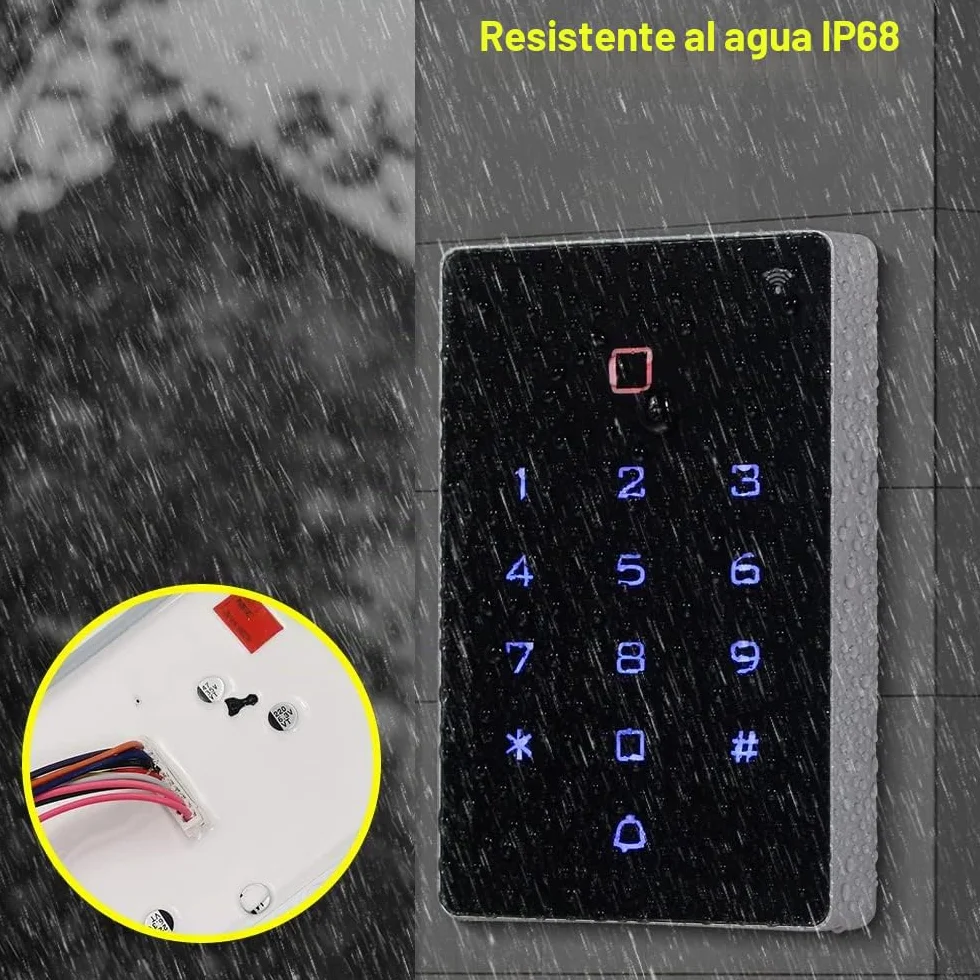 WiFi Tuya Control de Acceso RFID Teclado Inalámbrico IP68 Controlador de Acceso Impermeable WG26 / 34 Desbloqueo del Sistema + Tarjeta Clave 10pcs