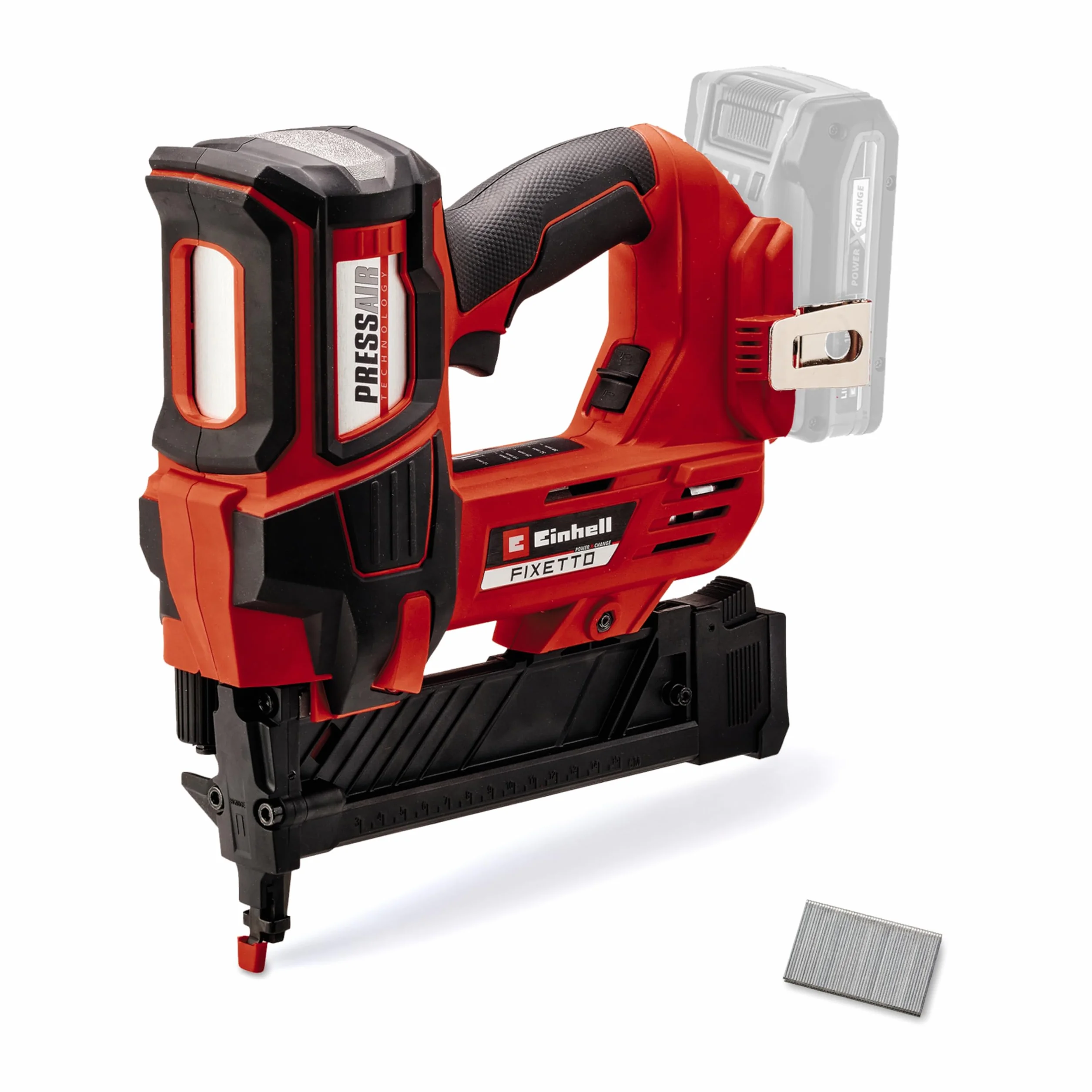 Einhell Professional clavadora con baterías FIXETTO 18/40 S Power X-Change (18 V, 60 tiros/min, máx. 40 mm de longitud de clavo, tiro individual / en serie, incl. 500 clavos, sin batería)