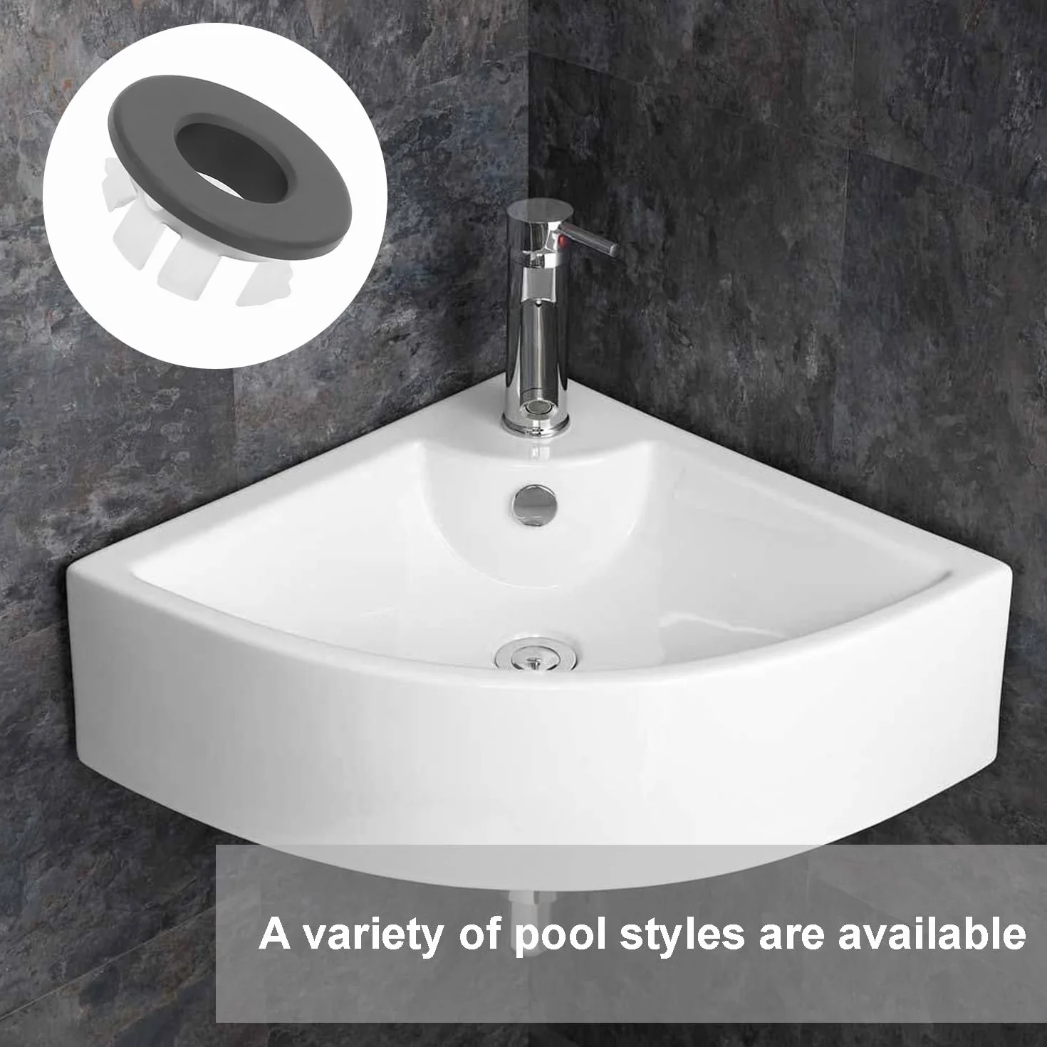 Cubierta de Anillo de Rebosadero para Fregadero, Apertura 22-24 mm, Lavabo de Cocina