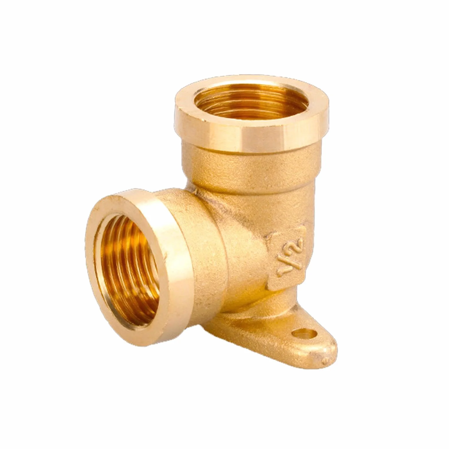 Codos 90 grados latón 1/2 pulgada placa de pared accesorio fontanería con placa base modelo A