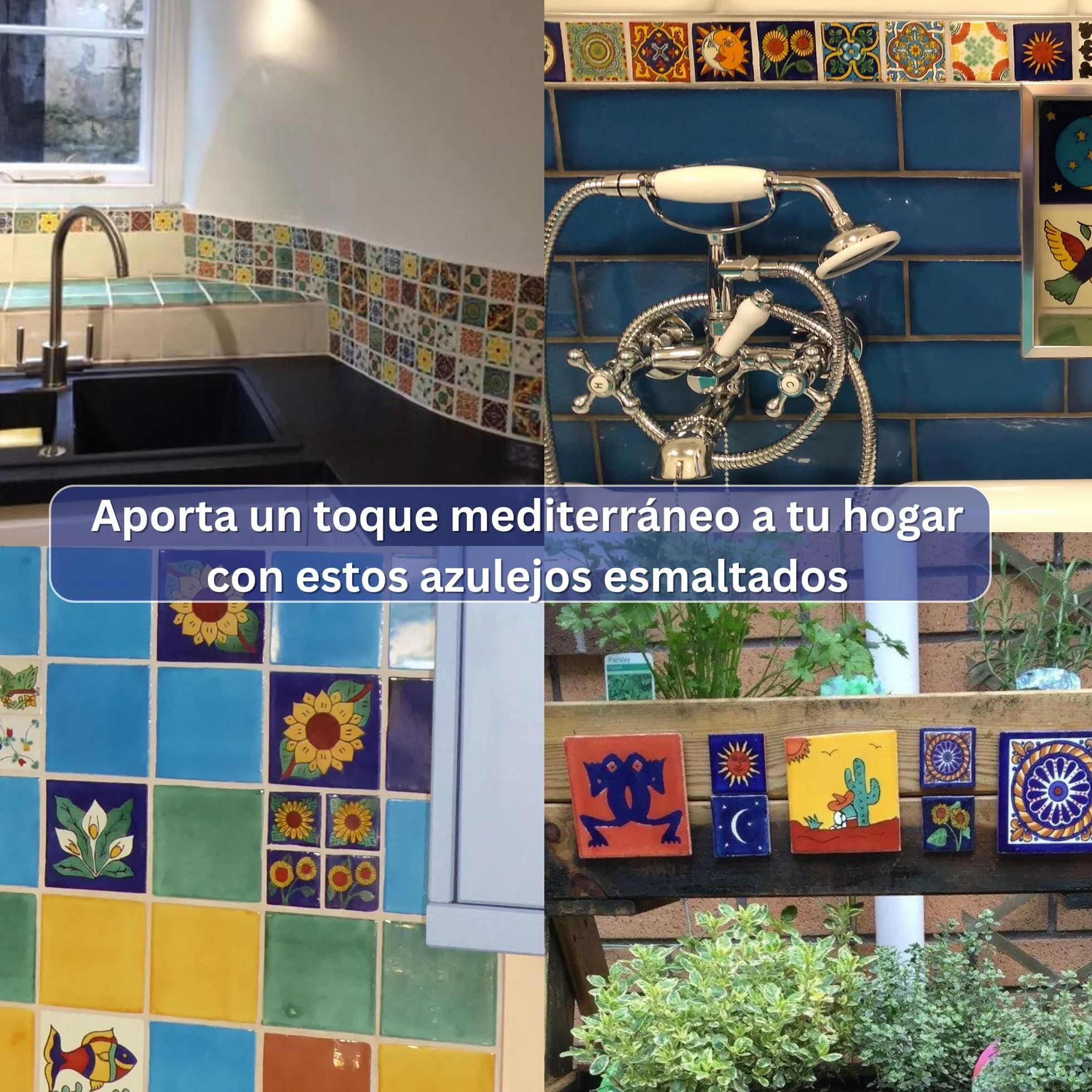 Tumia LAC Azulejos Mexicanos Artesanales de Talavera de 5cm