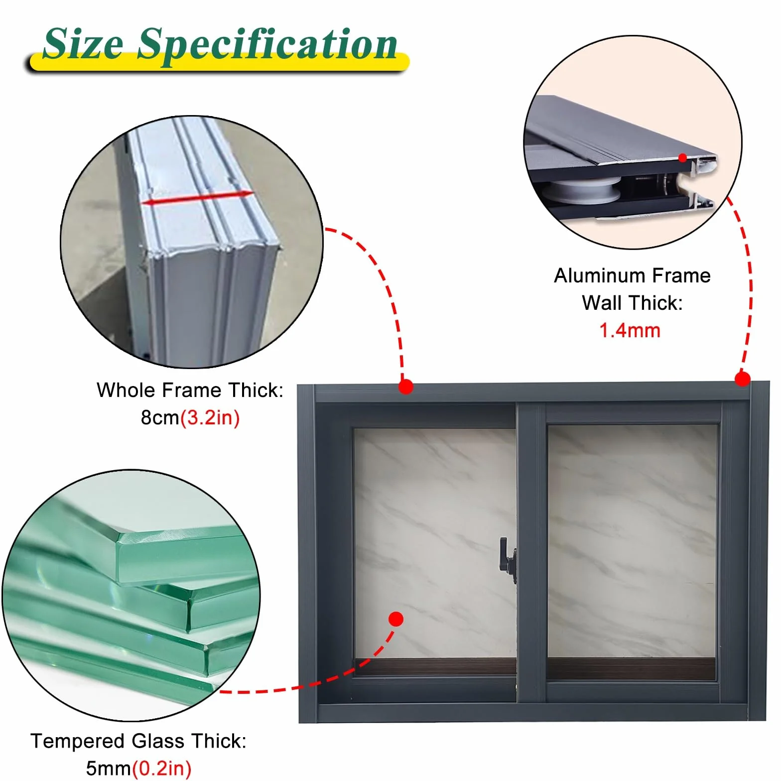 Ventana Corrediza Horizontal De Aluminio Negro para Garaje, Ventana De Ventilación Empotrada para Sótano, Granero, Baño, Cocina Y Loft, Ventana De Repuesto para Casa Móvil, con Vidrio Templado