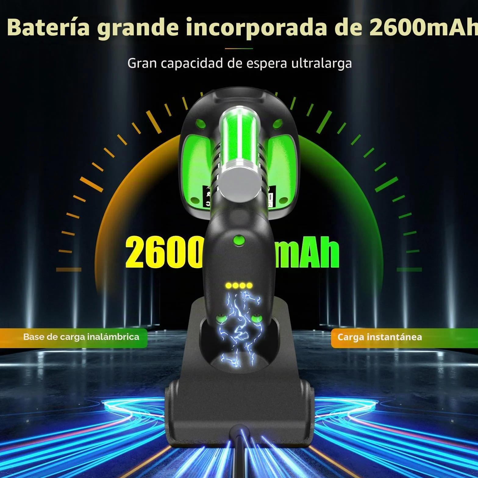 NETUM Escáner de Código de Barras Industrial 2D Bluetooth NT-1950 Lector Inalámbrico 1D 2D 2600mAh