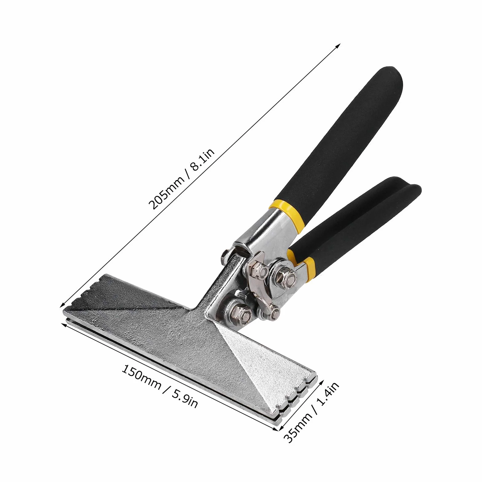 Ausla Alicates para Doblar Chapas Metálicas, 150 mm, Mango Antideslizante, Cerradora de Chapas Rectas