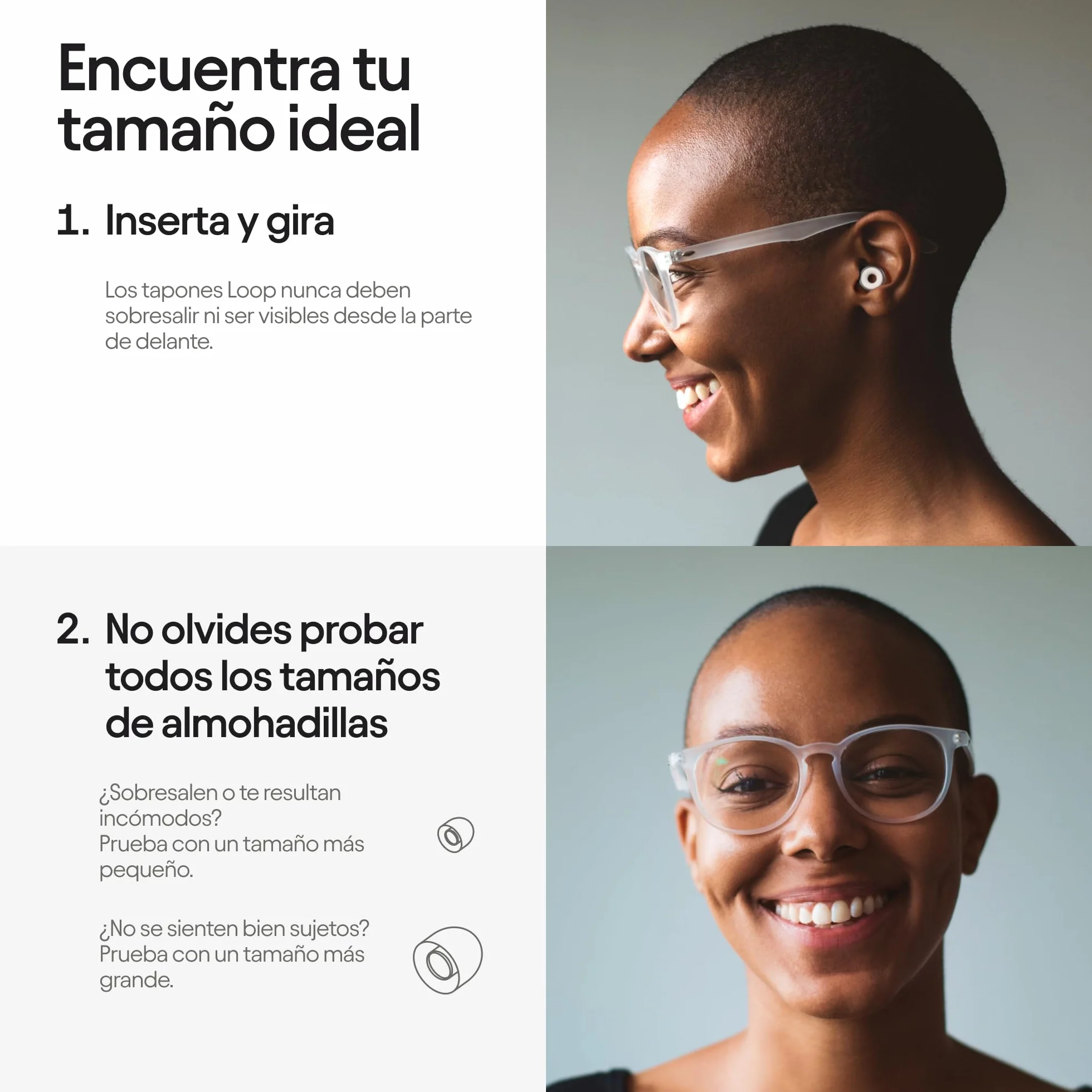 Loop Engage Plus Tapones - Reducción del ruido de nivel bajo - Para conversar, encuentros sociales, sensibilidad al ruido y padres y madres - 8 almohadillas + accesorios adicionales - SNR 16dB