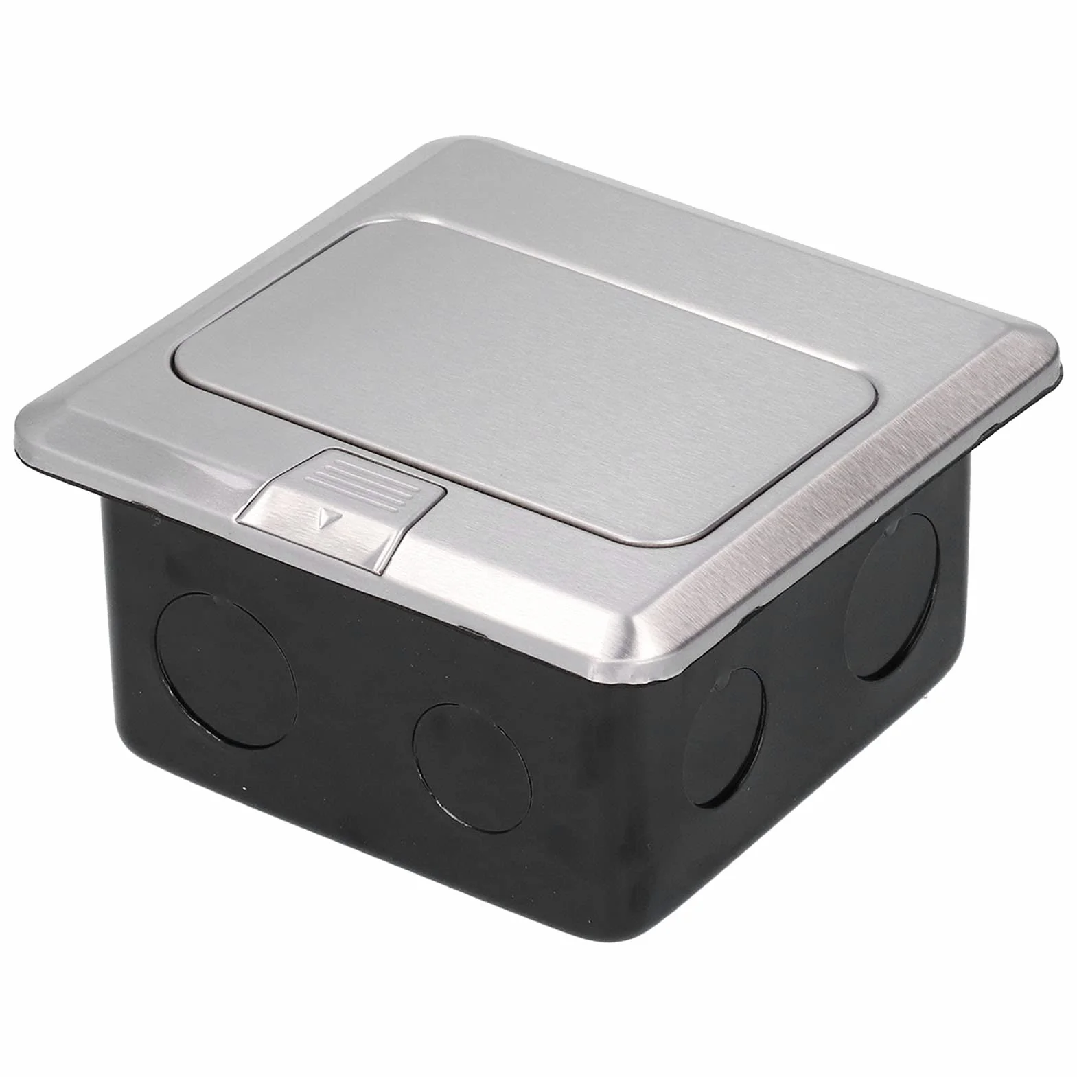 Enchufe de la UE Caja de Toma de Tierra Incorporada de Acero Inoxidable a Prueba de Agua Enchufe de Piso de 2 Vías AC 250V